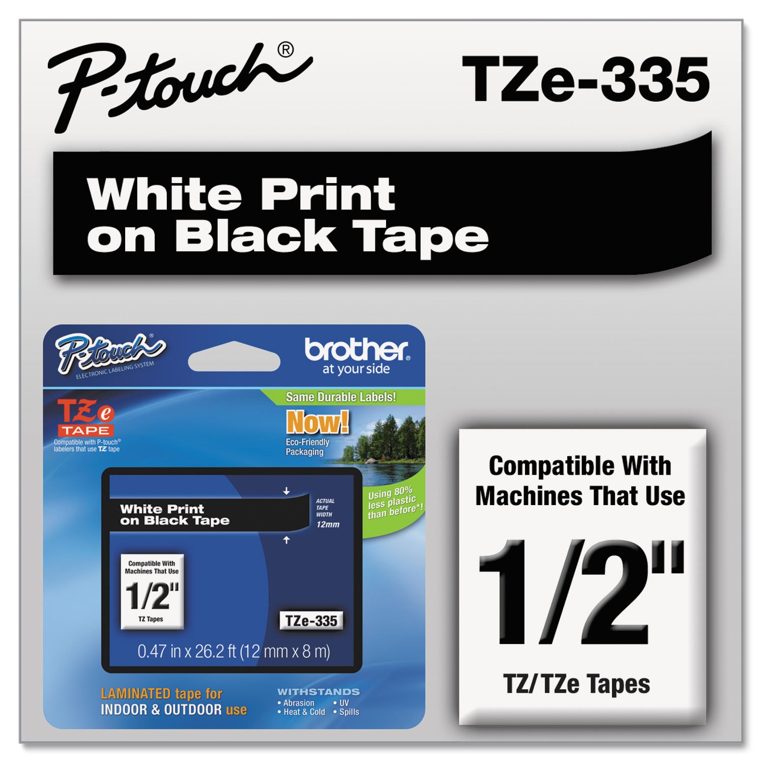 Foto 3 pulgar | Cinta Adhesiva Brother Genuine P-touch Tze-335 De 8 M, Color Blanco Sobre Negro - Venta Internacional.