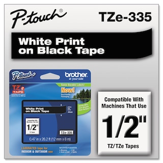 Foto 2 | Cinta Adhesiva Brother Genuine P-touch Tze-335 De 8 M, Color Blanco Sobre Negro - Venta Internacional.