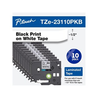 Foto 1 | Cinta Adhesiva Brother Tze23110pkb Negro Sobre Blanco 12 Mm Paquete de 10 - Venta Internacional
