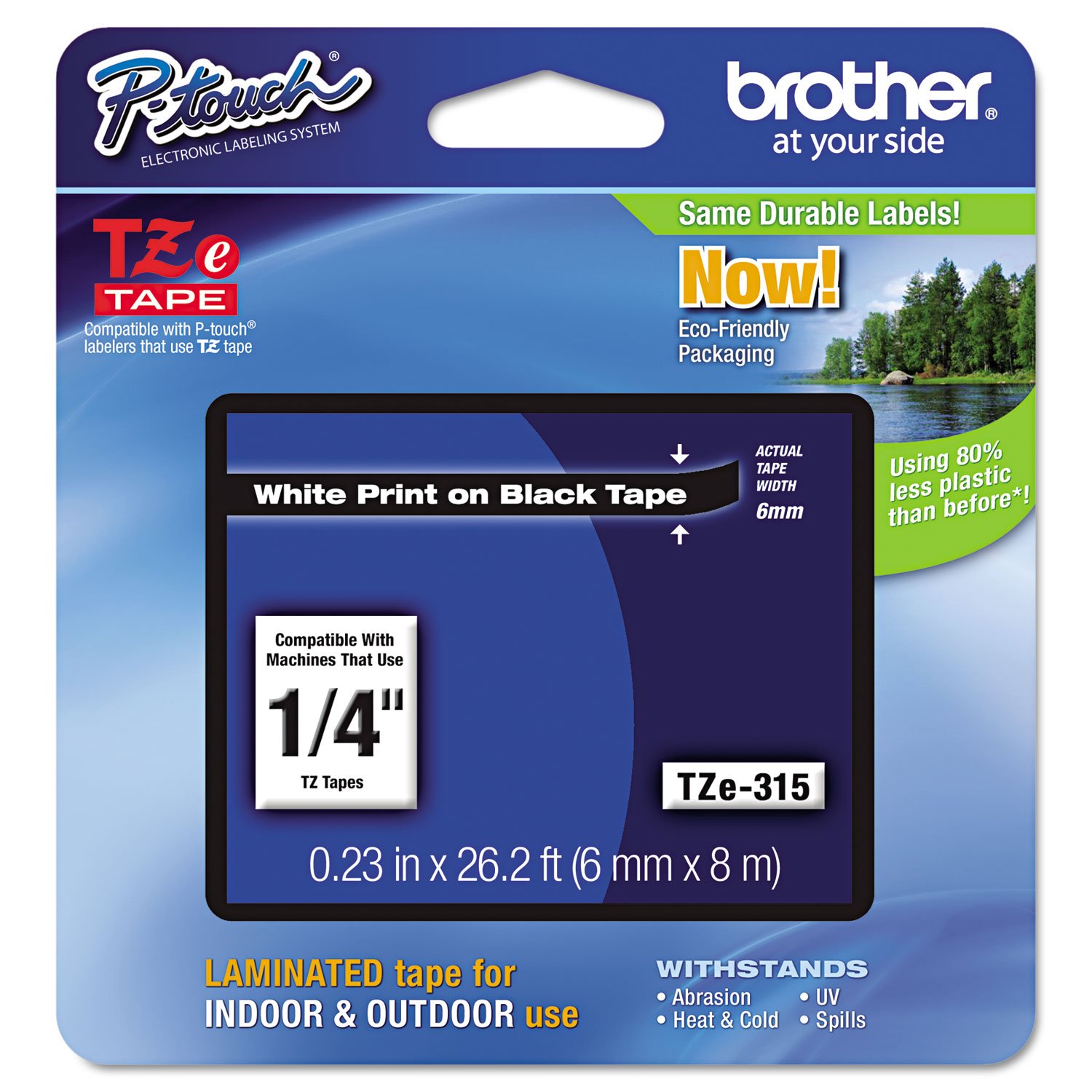 Foto 2 pulgar | Cinta Adhesiva Brother P-touch Tze-315 De 6 Mm X 8 M, Blanco Sobre Negro - Venta Internacional.