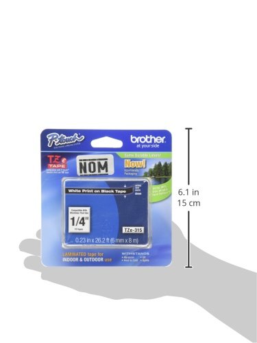 Foto 3 | Cinta Adhesiva Brother P-touch Tze-315 De 6 Mm X 8 M, Blanco Sobre Negro - Venta Internacional.