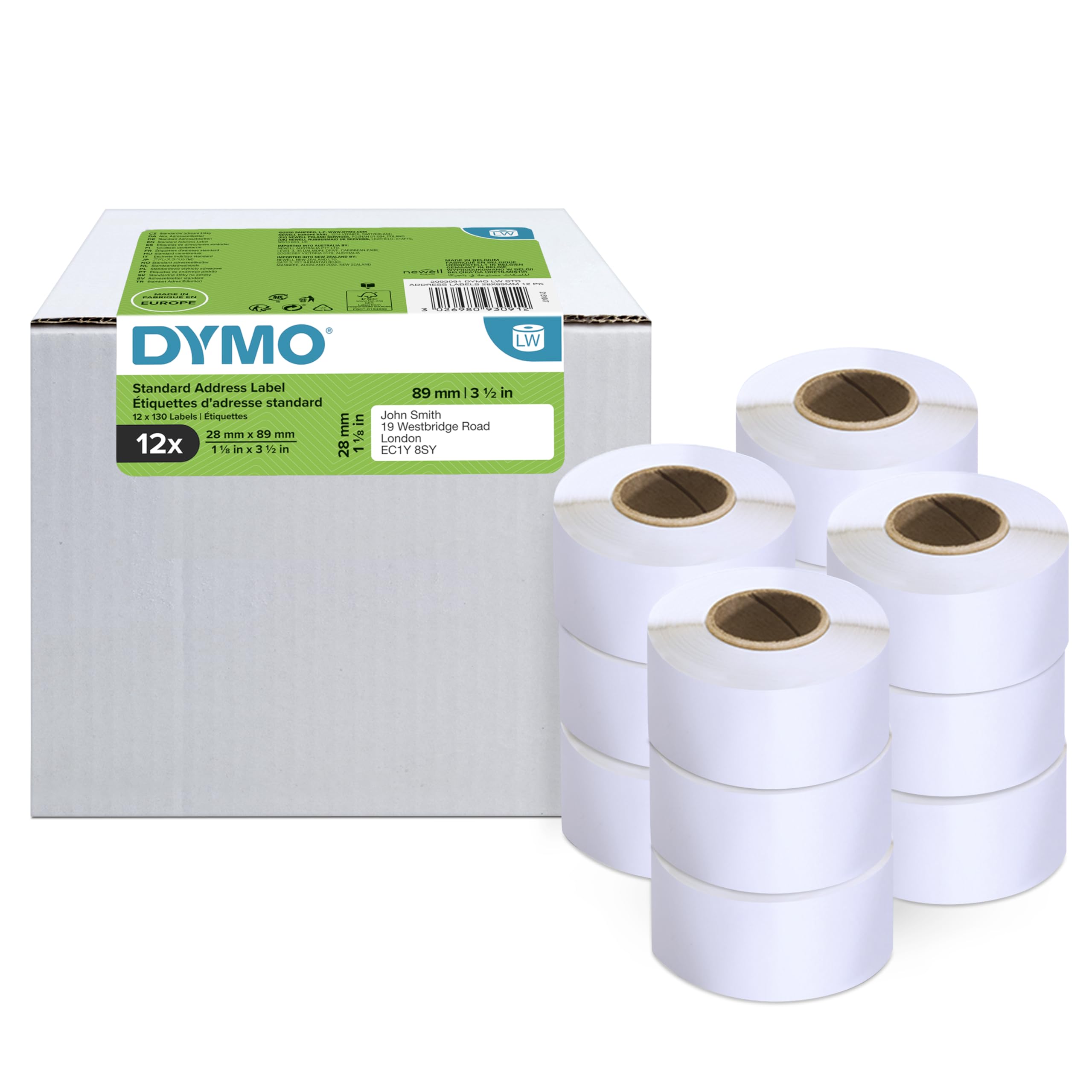 Foto 2 pulgar | Etiquetas De Dirección Dymo Lw De 28 Mm X 89 Mm Para Labelwriter, 12 Rollos - Venta Internacional.
