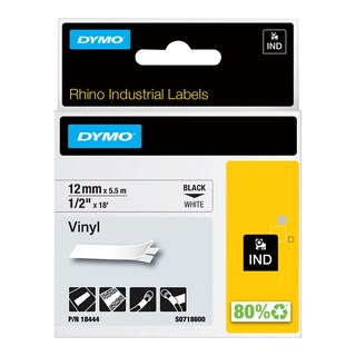 Foto 1 | Etiqueta Dymo Rhino Industrial Vinyl 1/2 Impresión Negra Sobre Blanco - Venta Internacional.