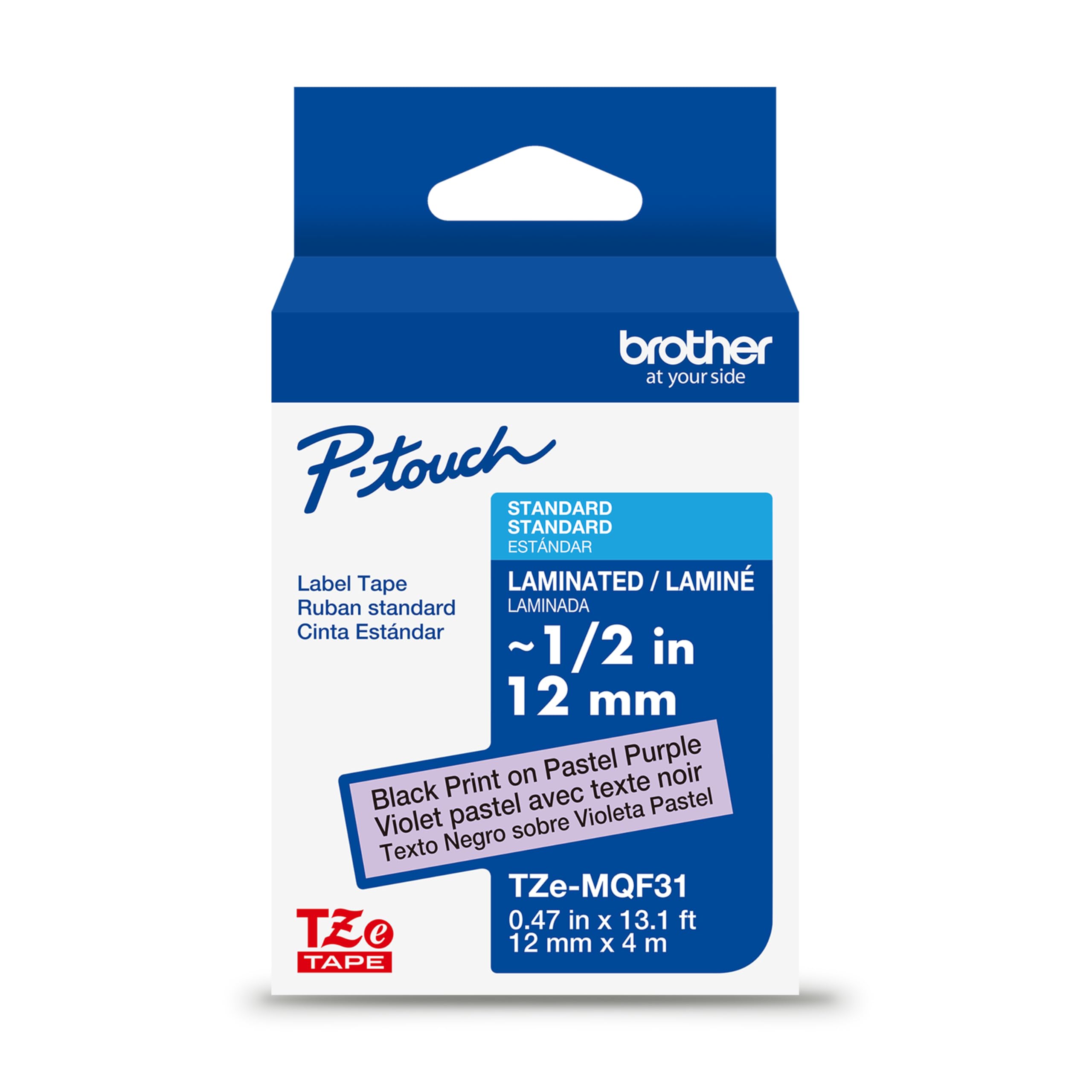 Foto 2 pulgar | Tape Brother Genuine P-touch Tze-mqf31 12 Mm X 8 M, Negro/morado - Venta Internacional.