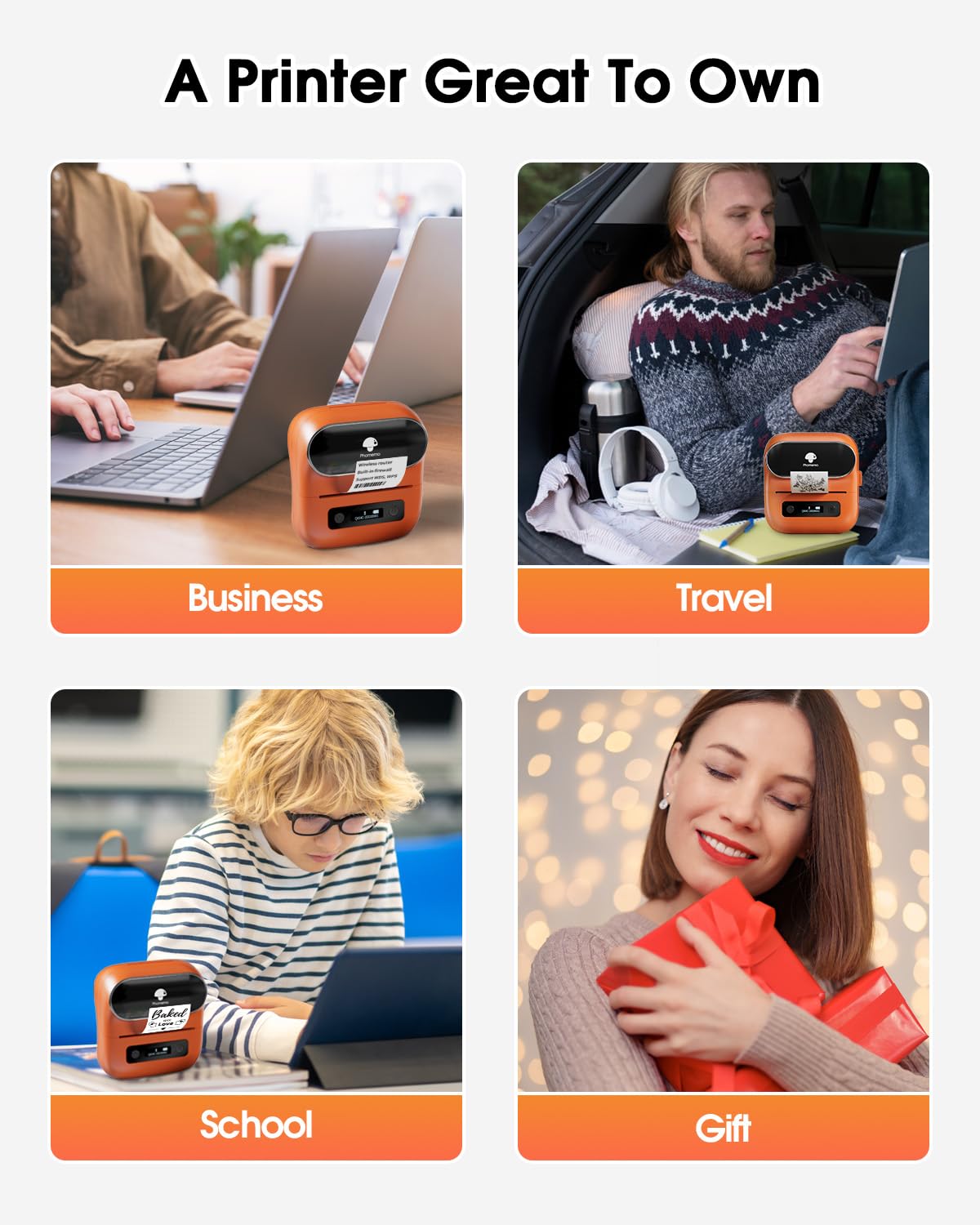 Foto 8 pulgar | Impresora de Etiquetas Phomemo M220 Bluetooth Thermal Orange - Venta Internacional
