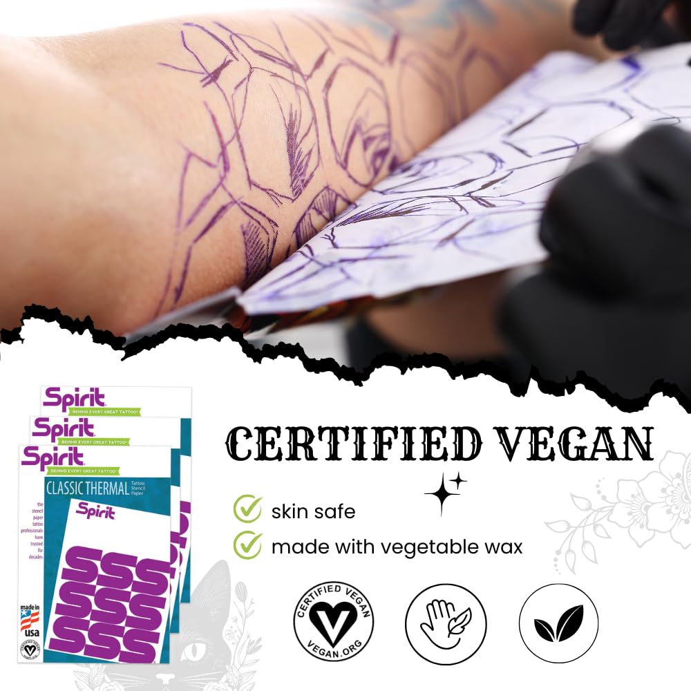 Foto 4 pulgar | Papel Térmico Para Transferencia De Tatuajes Spirit Classic, 100 Hojas - Venta Internacional.