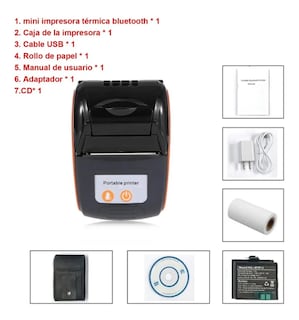 Foto 3 | Impresora Térmica de Recibos Bluetooth Inalámbrica 58mm Eo Safe Imports color Negro