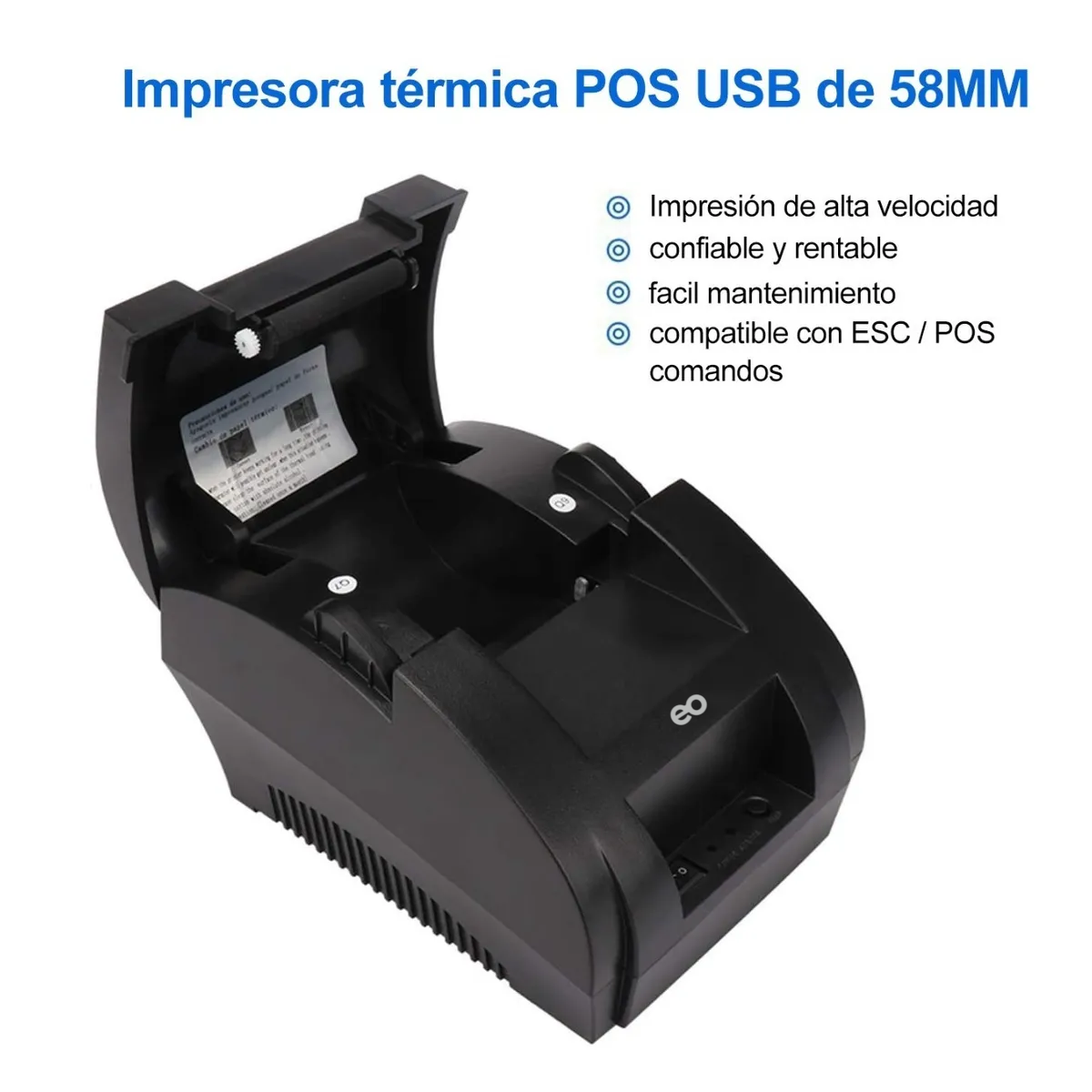 Foto 2 | Impresora Termica Tickets Usb 58mm Eo Safe Imports Esi-3232-1 Negro