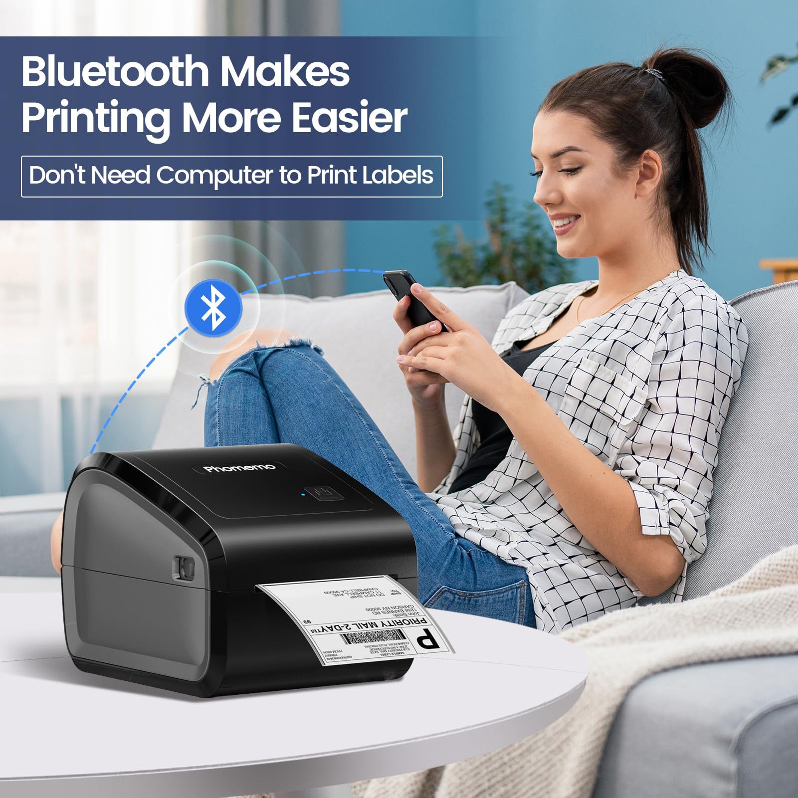 Foto 4 pulgar | Impresora Térmica De Etiquetas De Envío Phomemo D550bt Bluetooth - Venta Internacional.