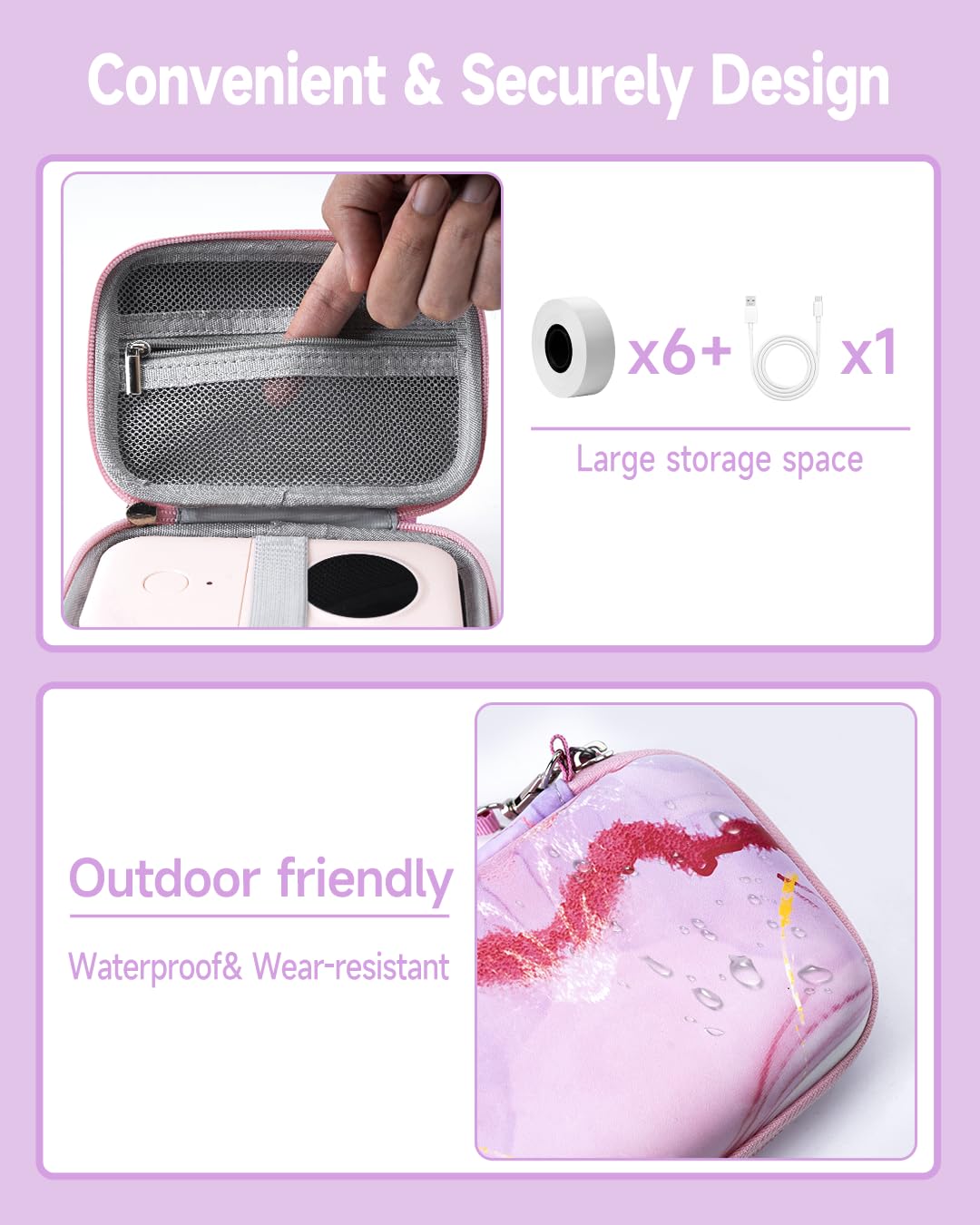 Foto 4 pulgar | Funda Para Rotular Phomemo D30 D35 Con Bolsa De Almacenamiento, Color Rosa - Venta Internacional.
