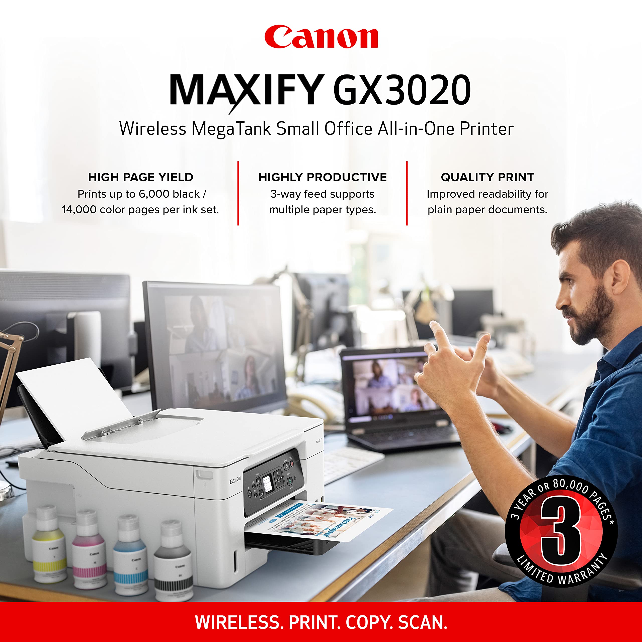 Foto 4 pulgar | Impresora Canon Megatank Gx3020 Inalámbrica Supertank Todo-en-uno - Venta Internacional.