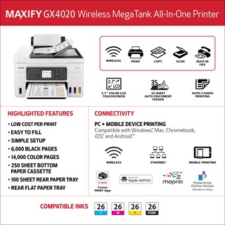Foto 3 | Impresora Canon Megatank Gx4020 Inalámbrica Multifunción Supertank - Venta Internacional.