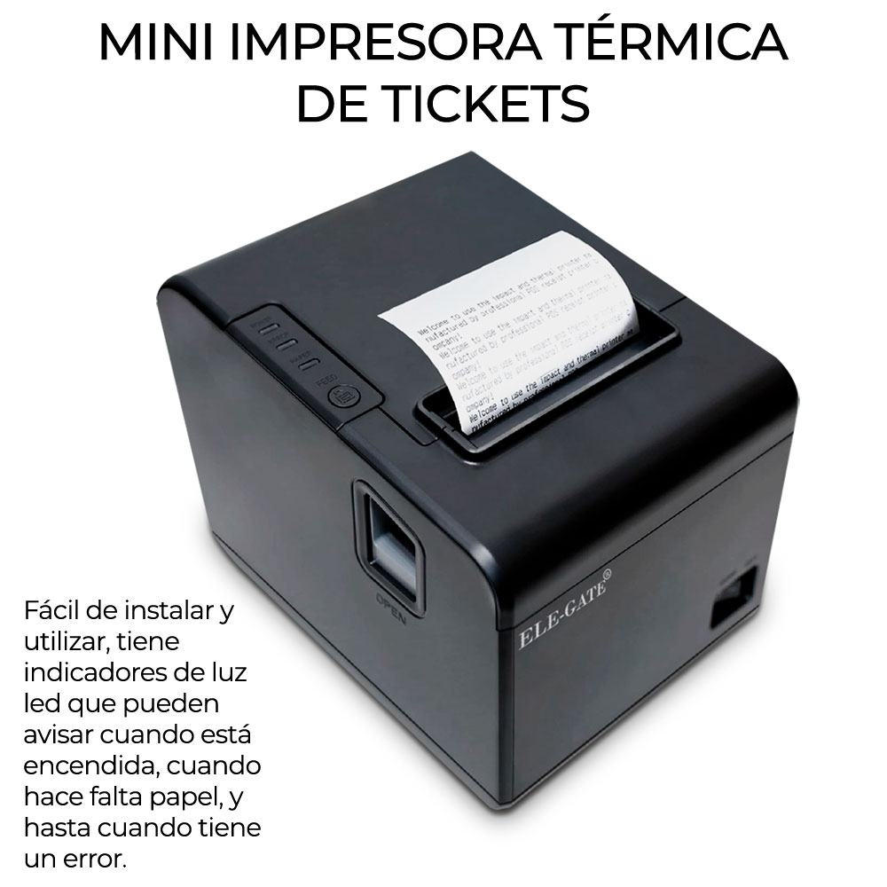 Foto 3 pulgar | Impresora de Tickets Termica 80 Mm Ele-gate Im05 color Negro