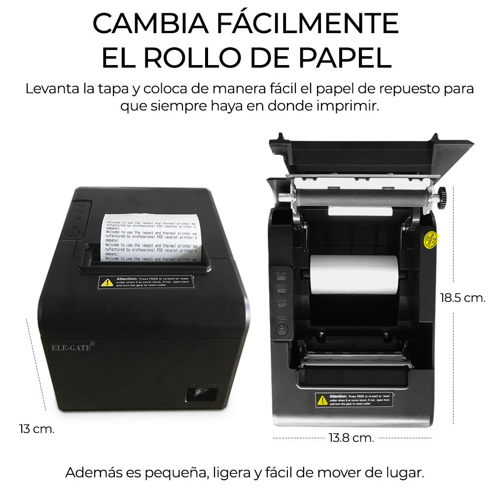 Foto 4 pulgar | Impresora de Tickets Termica 80 Mm Ele-gate Im05 color Negro
