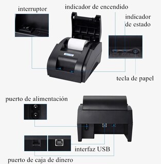 Foto 2 | Impresora Térmica Pos Usb Malubero 58mm Xp-58iih color Negro