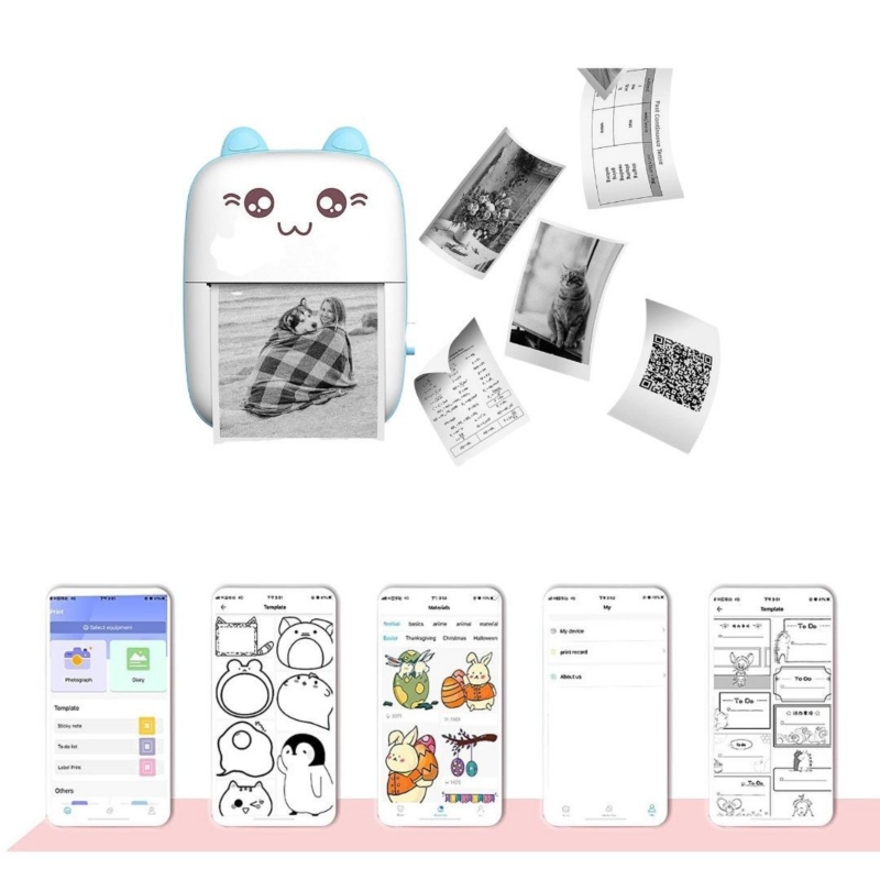 Foto 4 pulgar | Impresora Térmica Mini Portátil + 3 Rollos de Papel Adhesivo - Venta Internacional