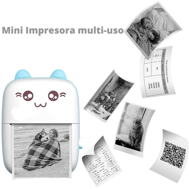 Foto 5 | Impresora Térmica Mini Portátil + 3 Rollos de Papel Adhesivo - Venta Internacional