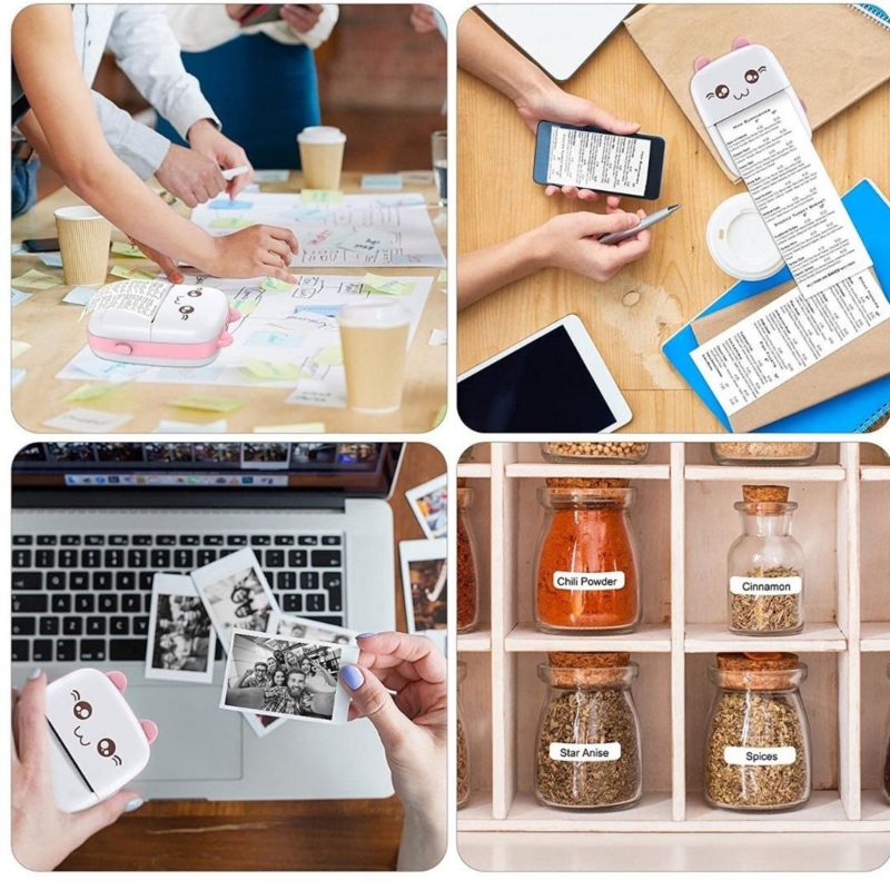 Foto 7 pulgar | Impresora Térmica Mini Portátil + 3 Rollos de Papel Adhesivo - Venta Internacional