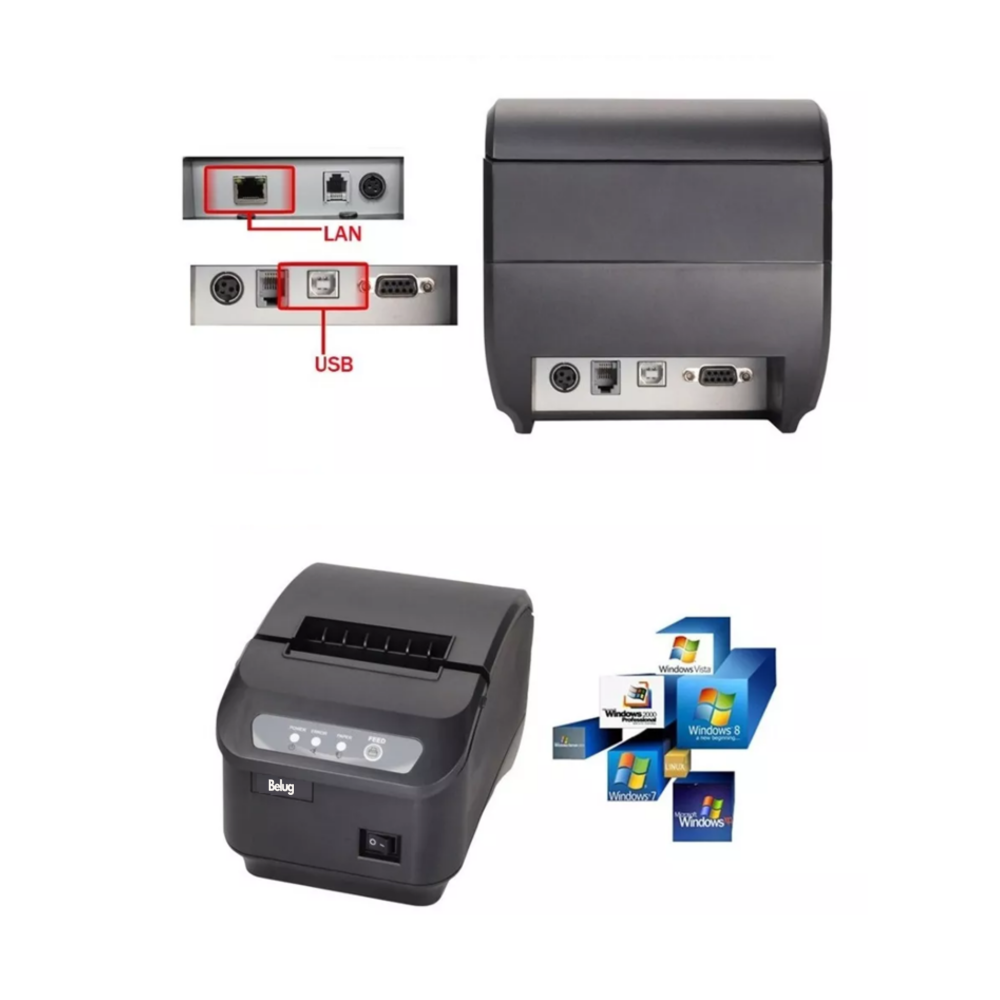 Foto 5 | Impresora Térmica De Tickets Belug  Usb C/autocorte Negro
