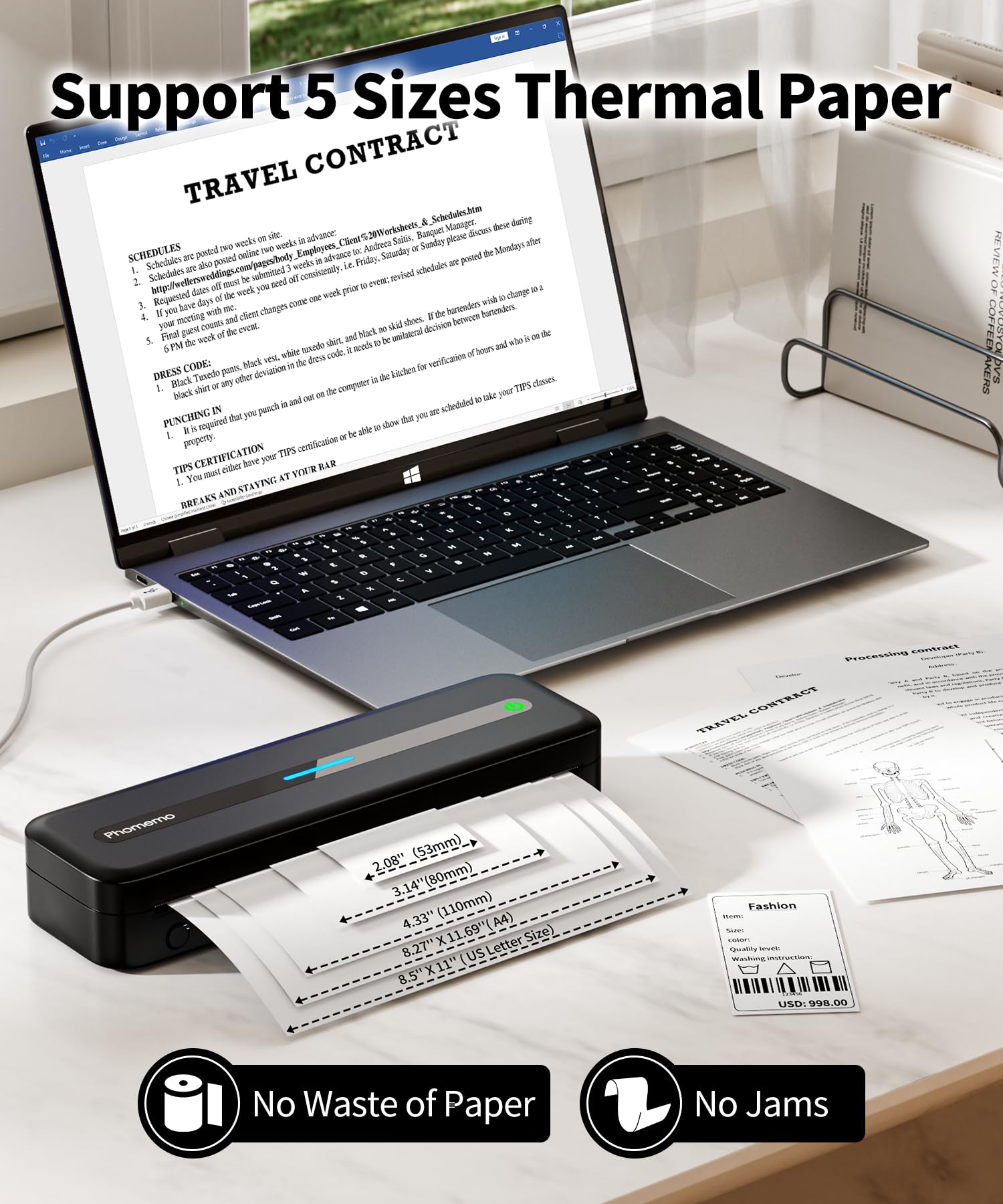 Foto 4 | Impresora Portátil Phomemo M832 Sin Tinta Bluetooth Travel - Venta Internacional.