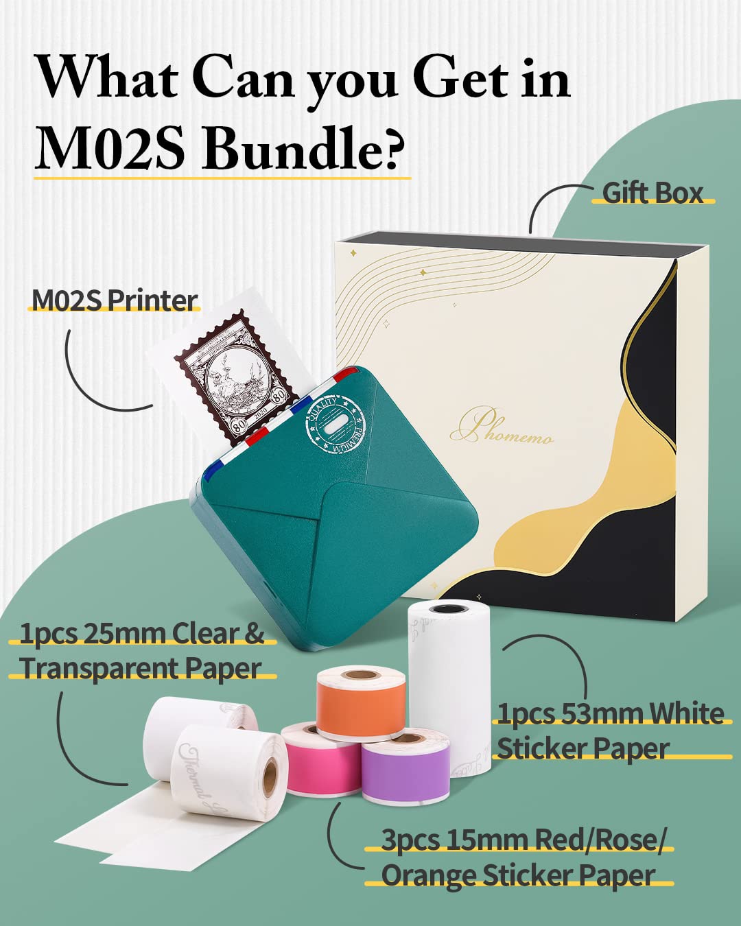 Foto 5 | Mini Impresora De Bolsillo Phomemo M02s 304 Dpi Bluetooth Térmica - Venta Internacional.