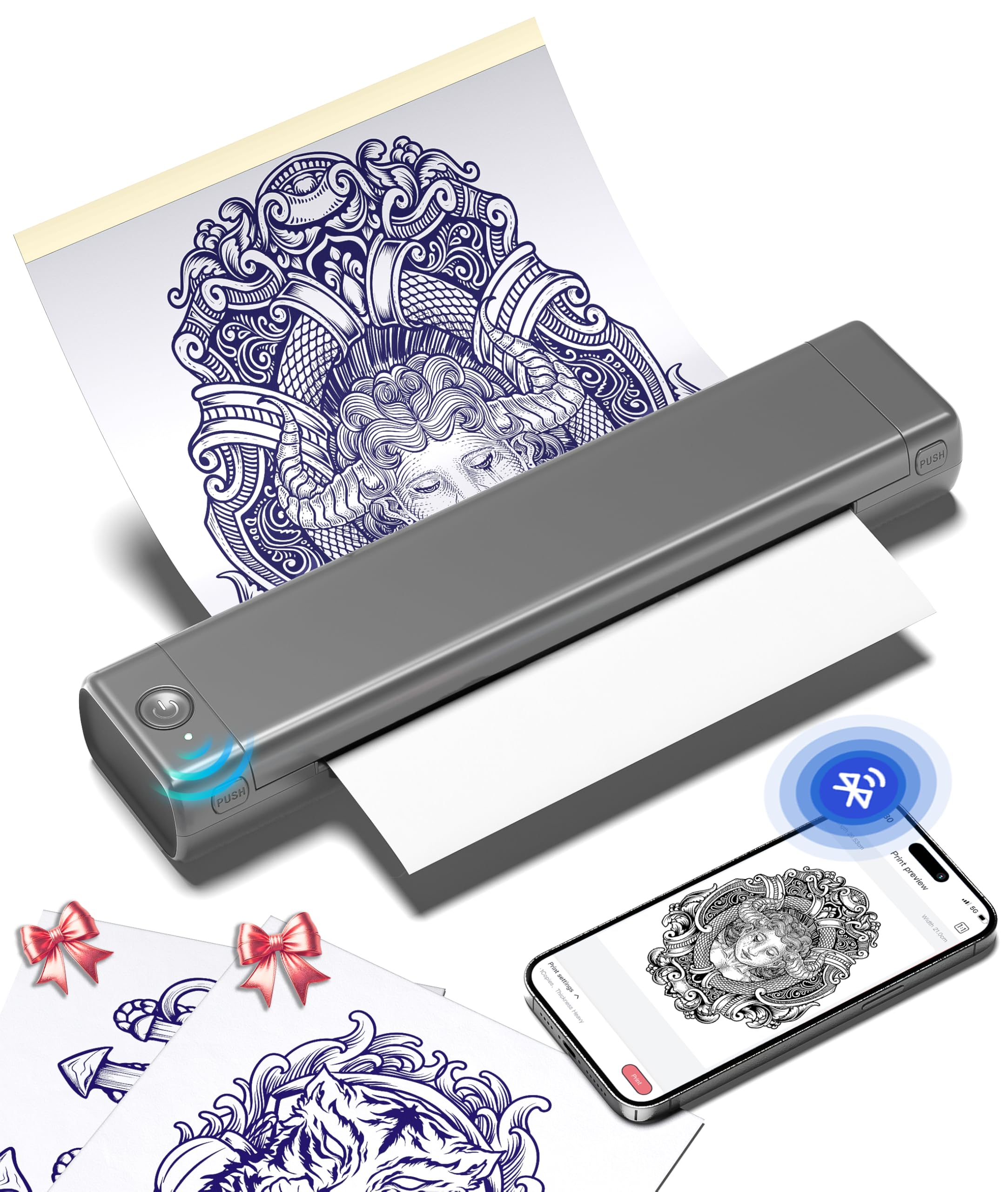 Impresora De Plantillas Para Transferencia De Tatuajes Phomemo M08f Con 10 Hojas - Venta Internacional.