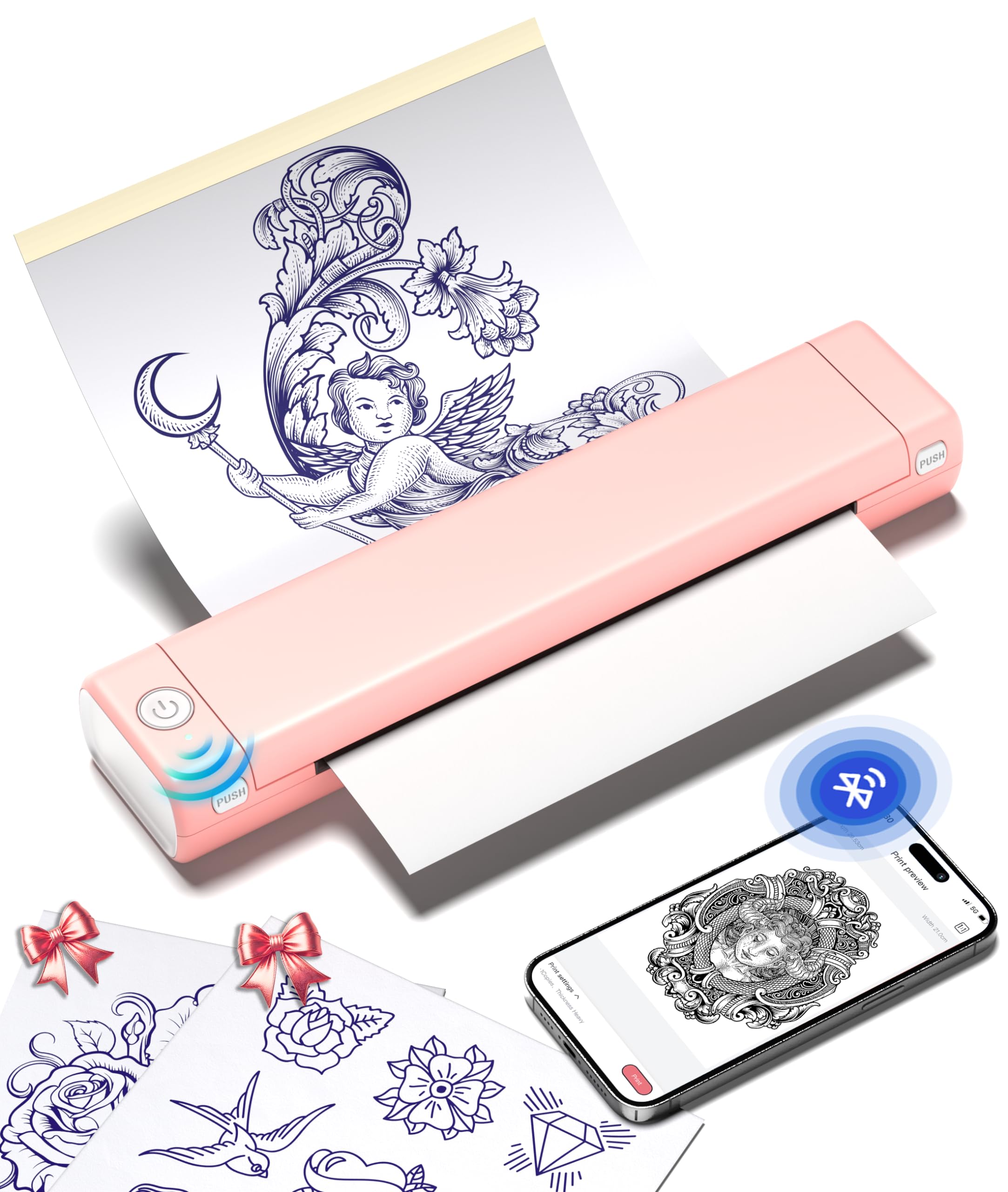 Impresora De Plantillas De Tatuajes Phomemo M08f Bluetooth Con 10 Hojas - Venta Internacional.