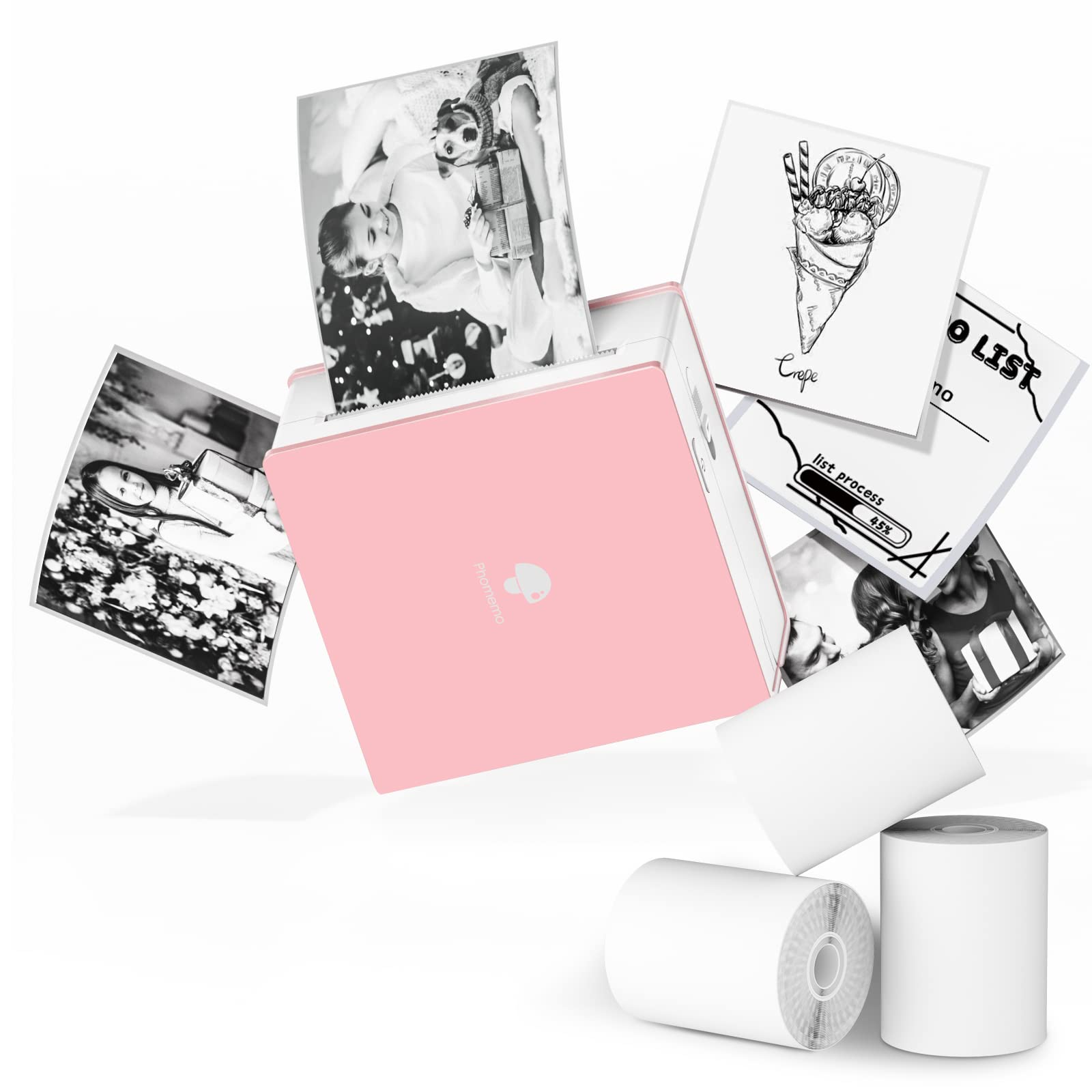 Impresora De Pegatinas Phomemo M02 Con 3 Rollos De Papel Rosa - Venta Internacional.