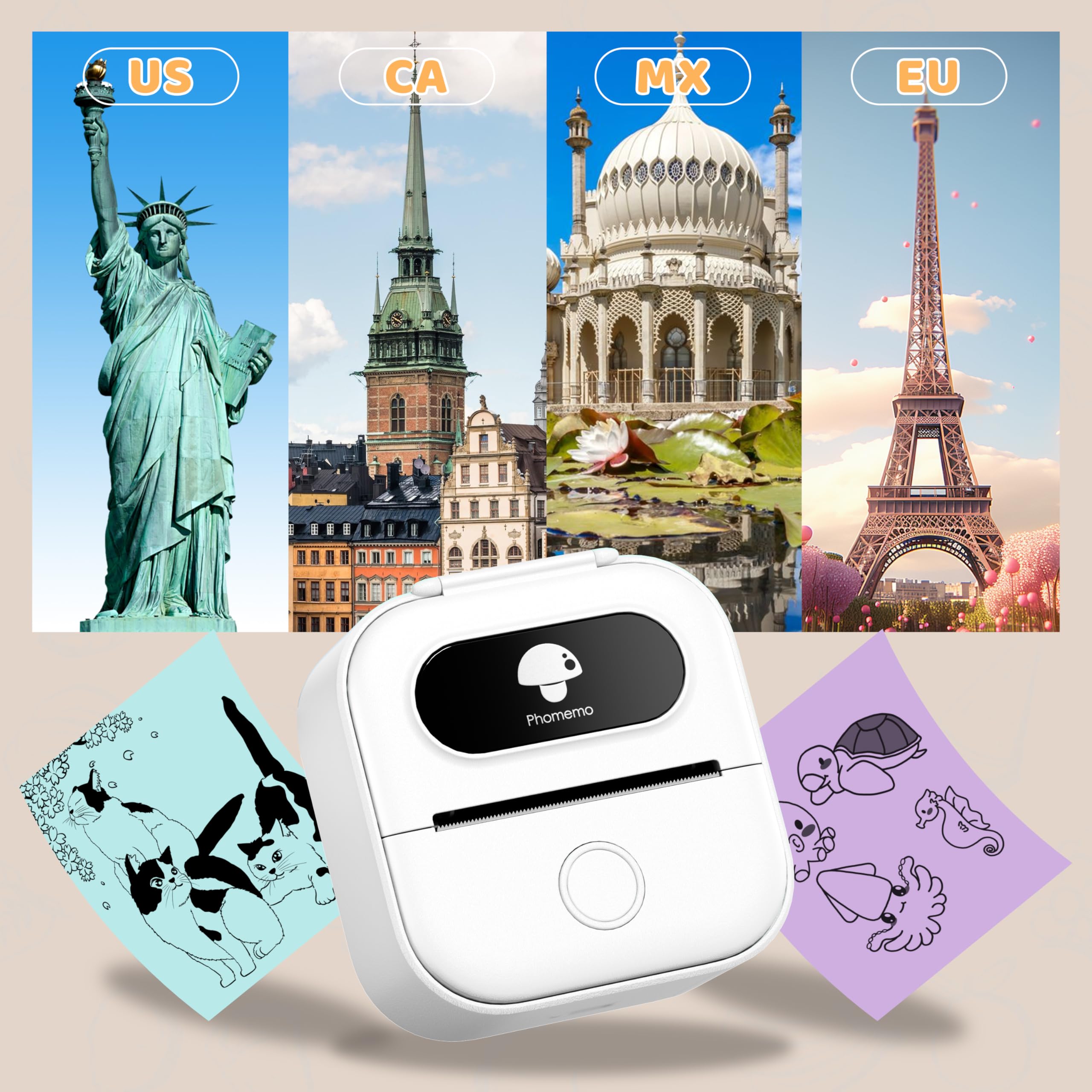 Foto 2 | Impresora De Pegatinas Phomemo Y02c Mini Pocket Bluetooth Thermal - Venta Internacional.