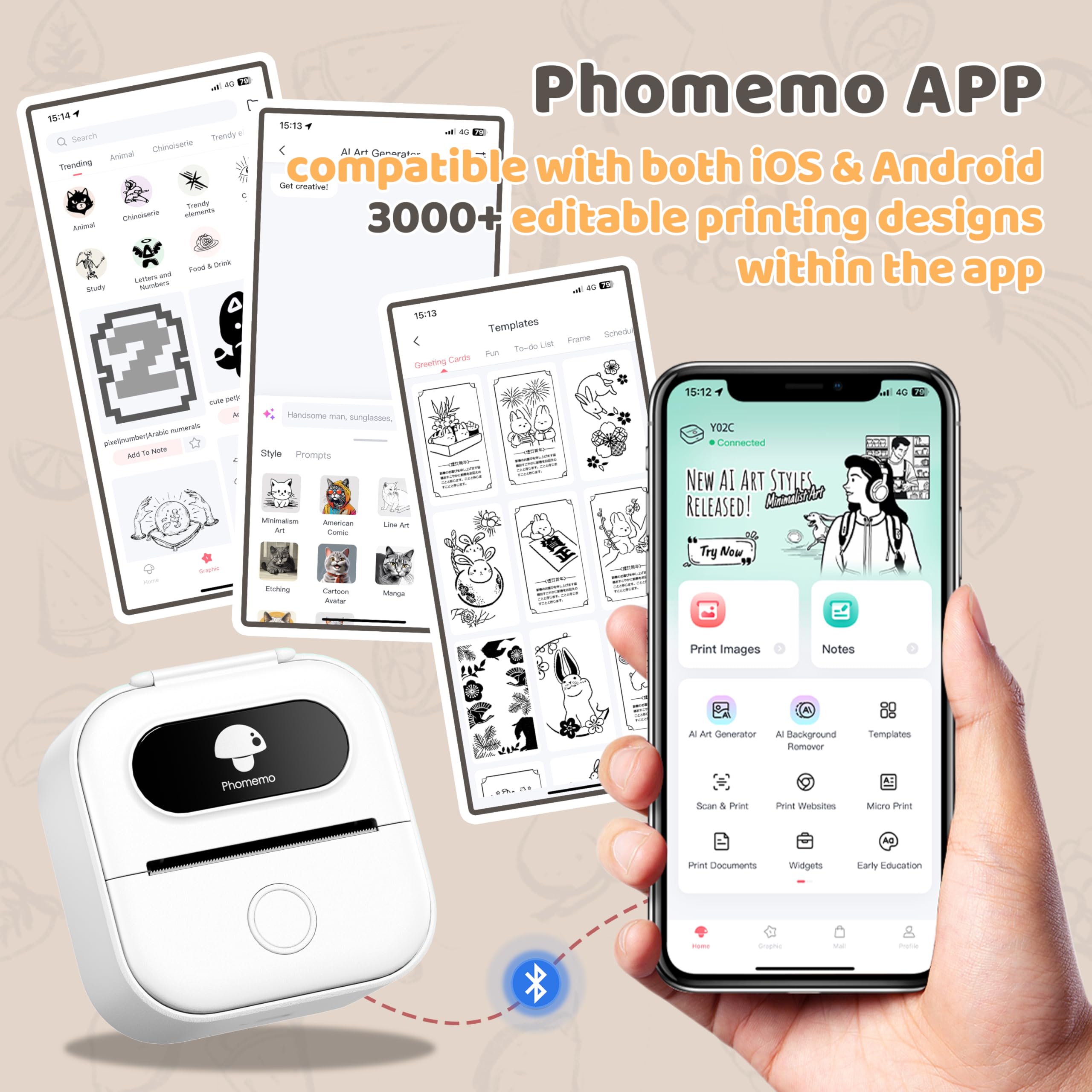 Foto 5 pulgar | Impresora De Pegatinas Phomemo Y02c Mini Pocket Bluetooth Thermal - Venta Internacional.