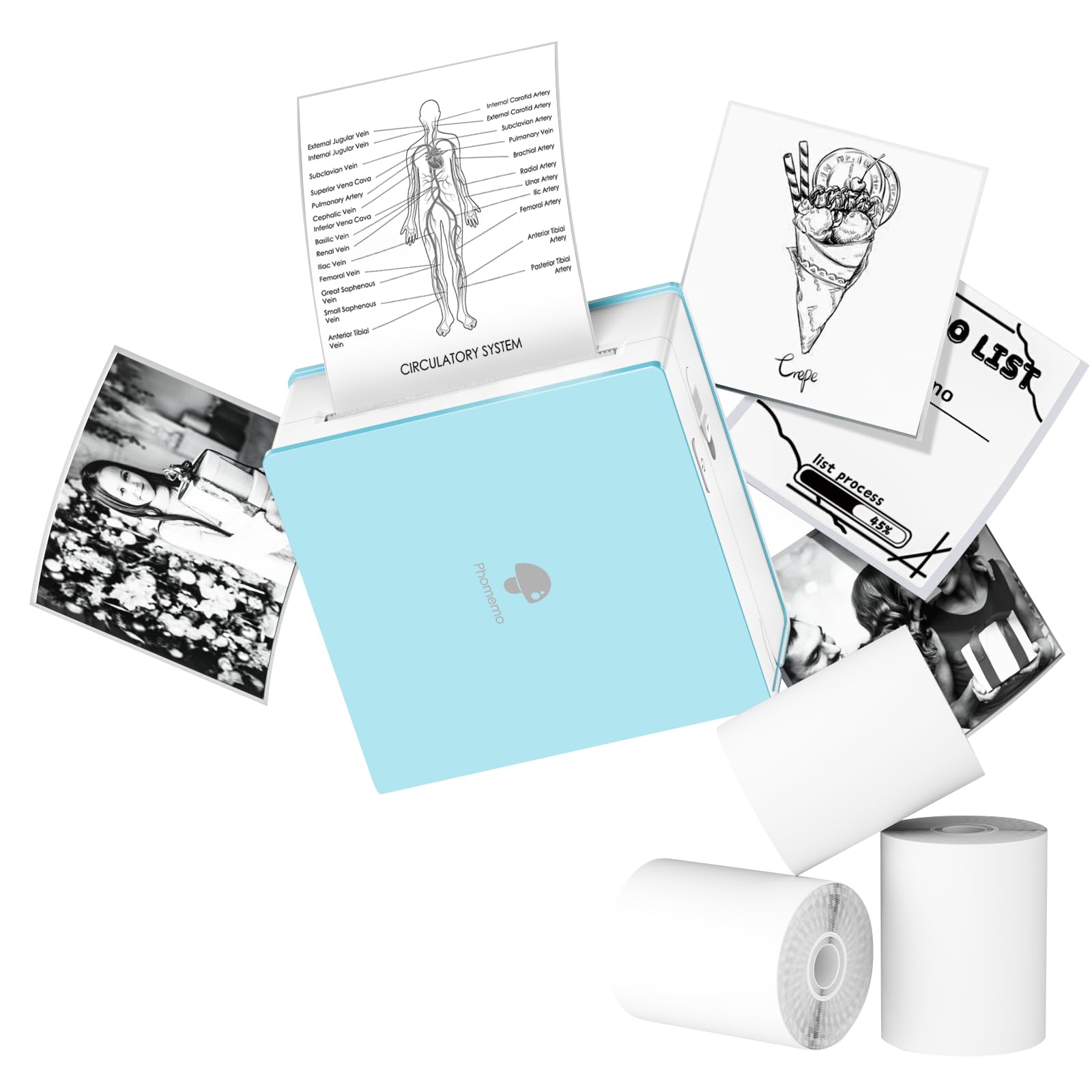 Impresora De Pegatinas Phomemo M02 Mini Bluetooth Con 3 Rollos De Papel - Venta Internacional.