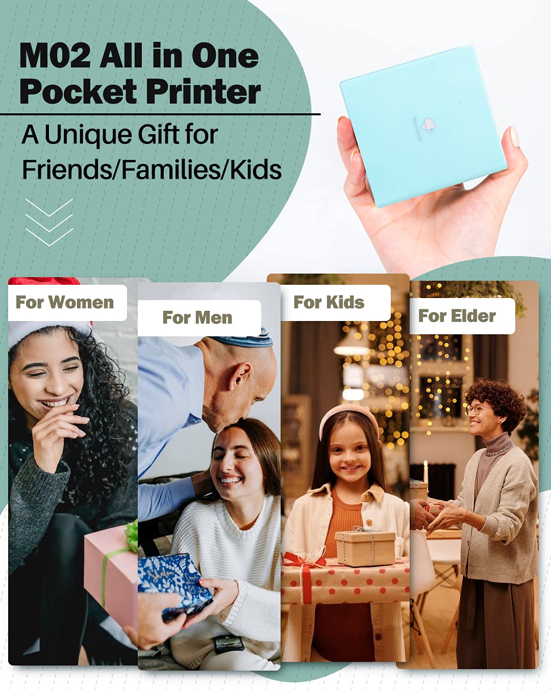 Foto 5 | Impresora De Pegatinas Phomemo M02 Mini Bluetooth Con 3 Rollos De Papel - Venta Internacional.