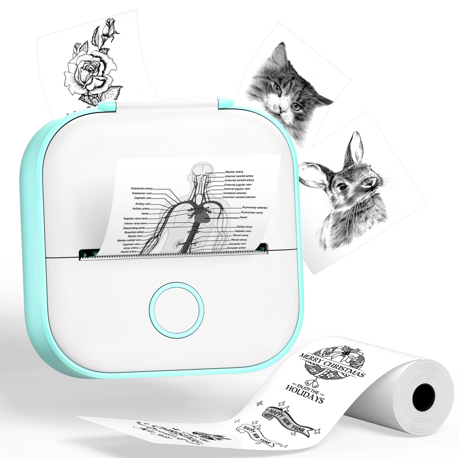 Impresora De Pegatinas Phomemo T02 Mini Sin Tinta Bluetooth Verde - Venta Internacional.