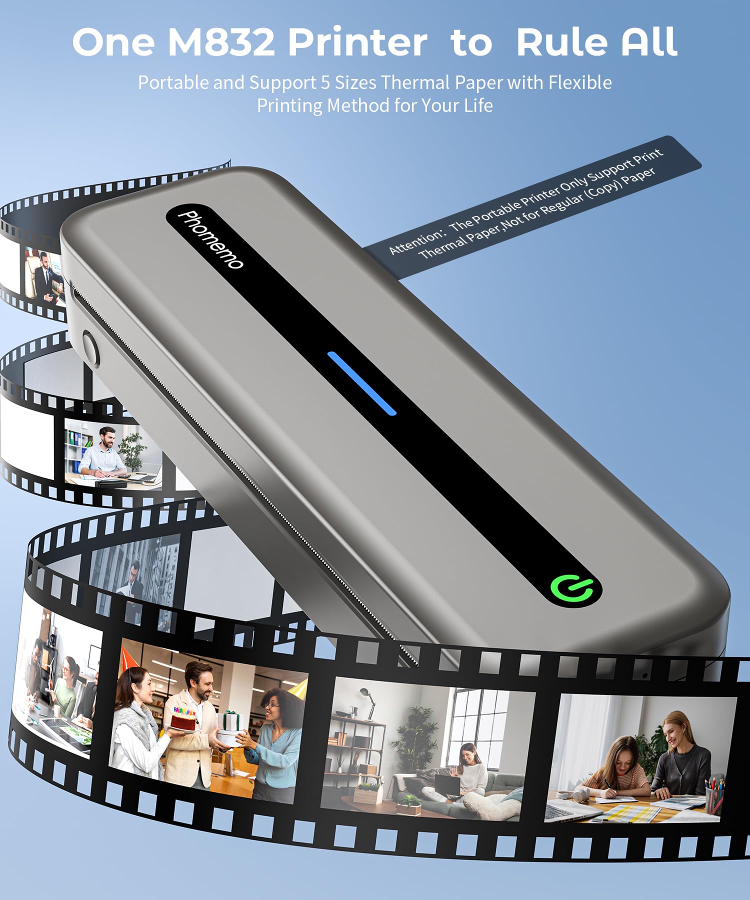 Foto 2 | Impresora Portátil Phomemo M832 Bluetooth Thermal Con Funda - Venta Internacional.