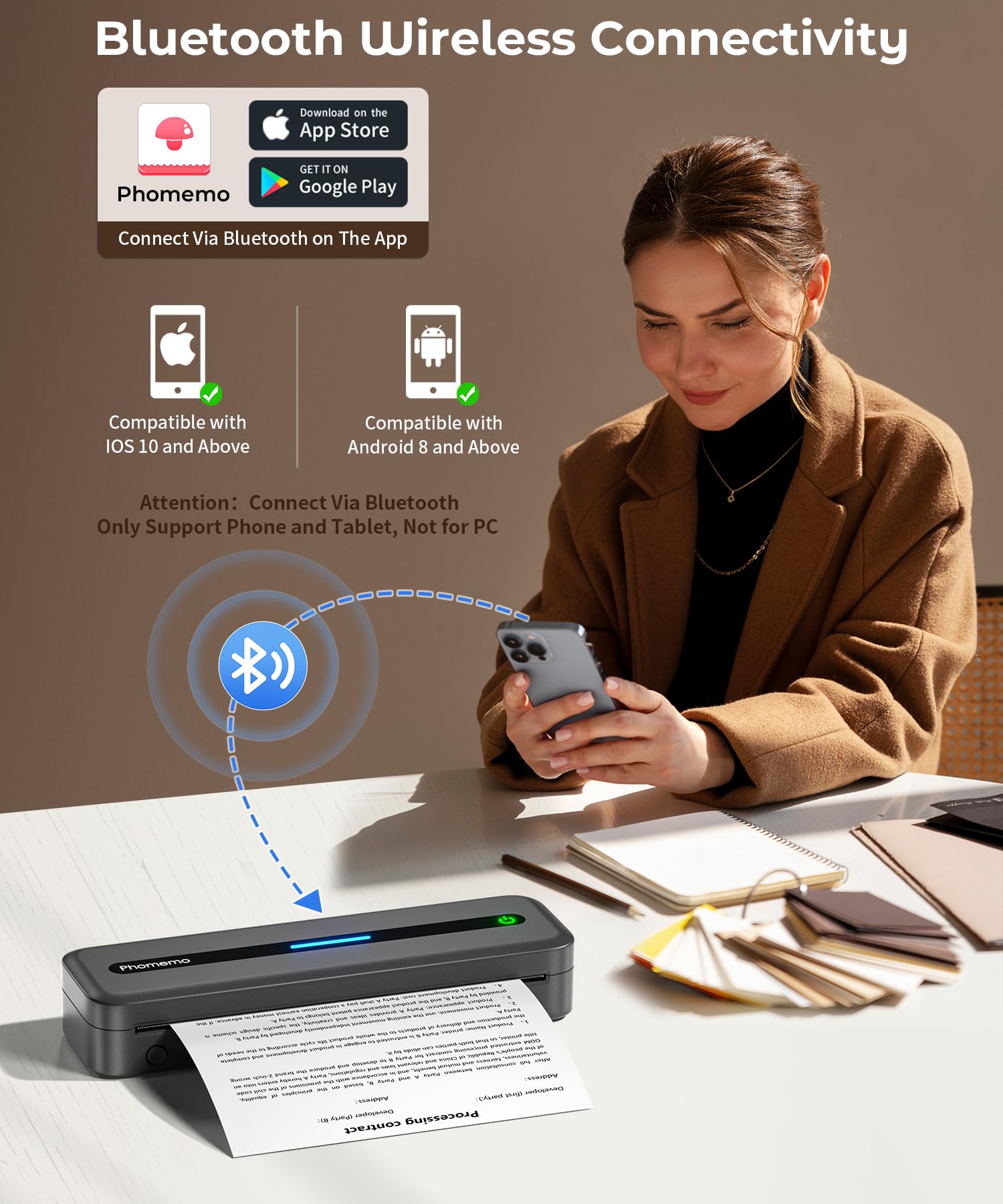 Foto 6 | Impresora Portátil Phomemo M832 Bluetooth Thermal Con Funda - Venta Internacional.