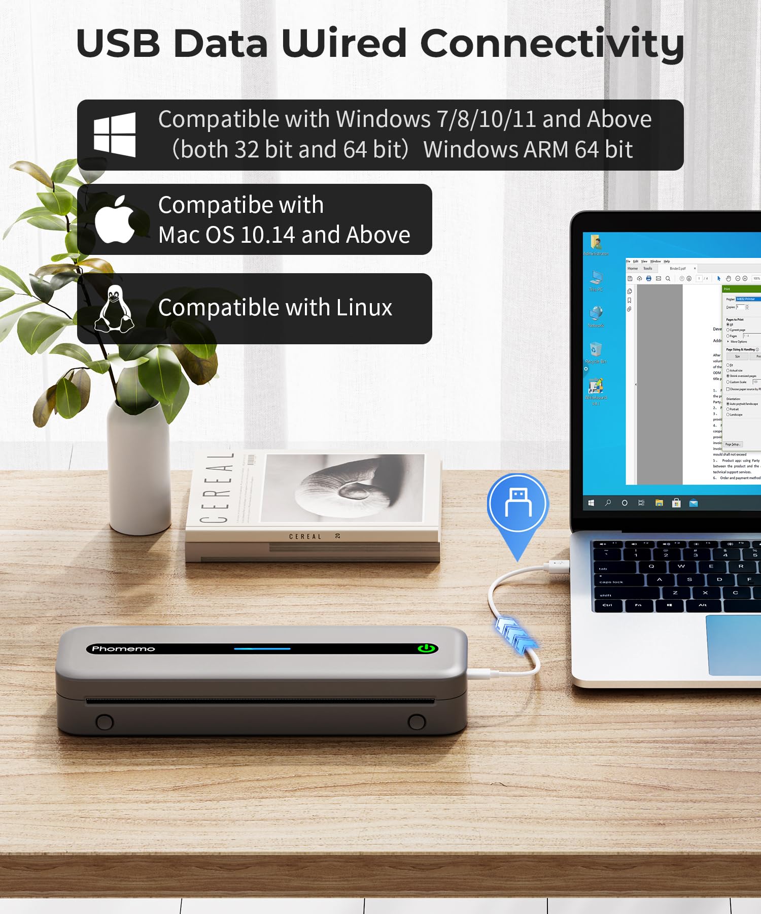 Foto 7 | Impresora Portátil Phomemo M832 Bluetooth Thermal Con Funda - Venta Internacional.