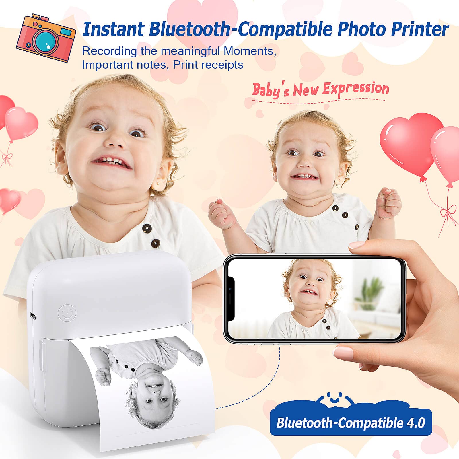 Foto 3 pulgar | Mini Impresora Qychhj, Fabricante Portátil De Pegatinas Térmicas Bluetooth - Venta Internacional.