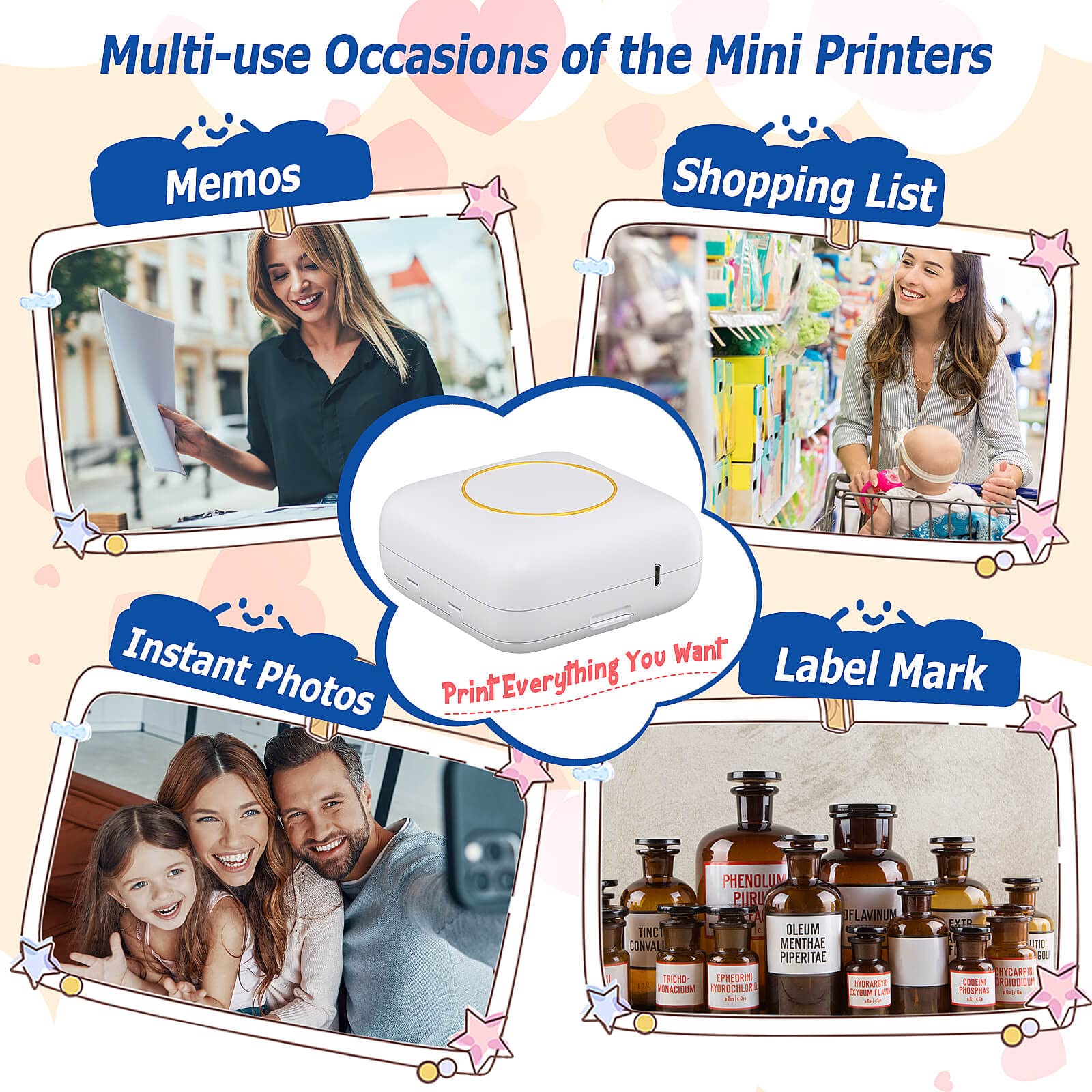Foto 7 | Mini Impresora Qychhj, Fabricante Portátil De Pegatinas Térmicas Bluetooth - Venta Internacional.