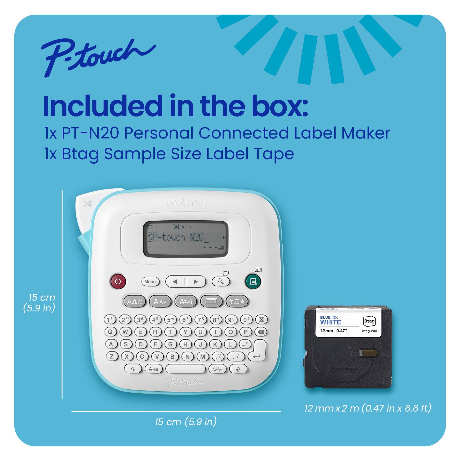 Foto 2 | Escritorio Portátil Label Maker Brother P-touch Pt-n20 - Venta Internacional.