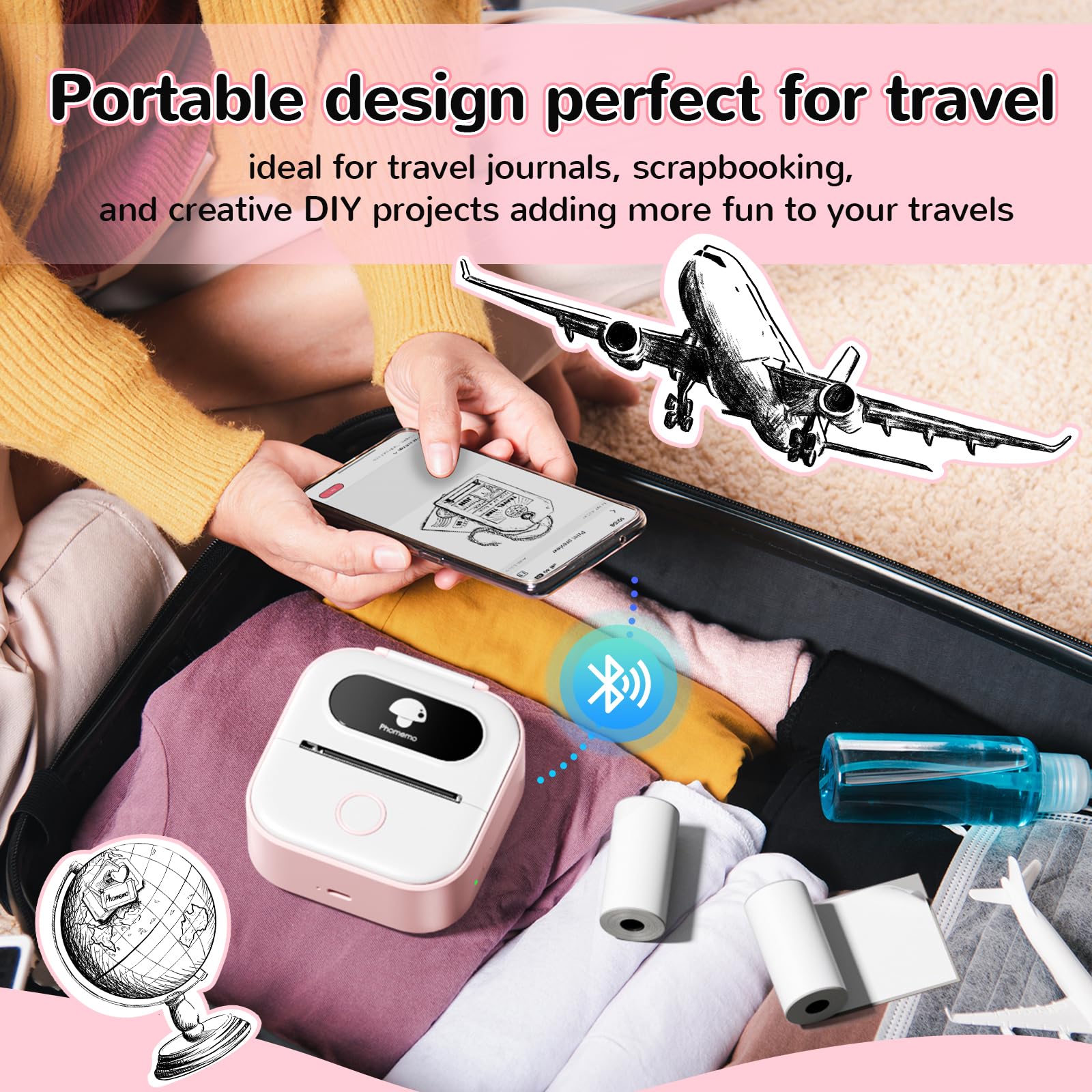 Foto 5 | Impresora De Pegatinas Phomemo Y02c Mini Pocket Bluetooth Thermal - Venta Internacional.
