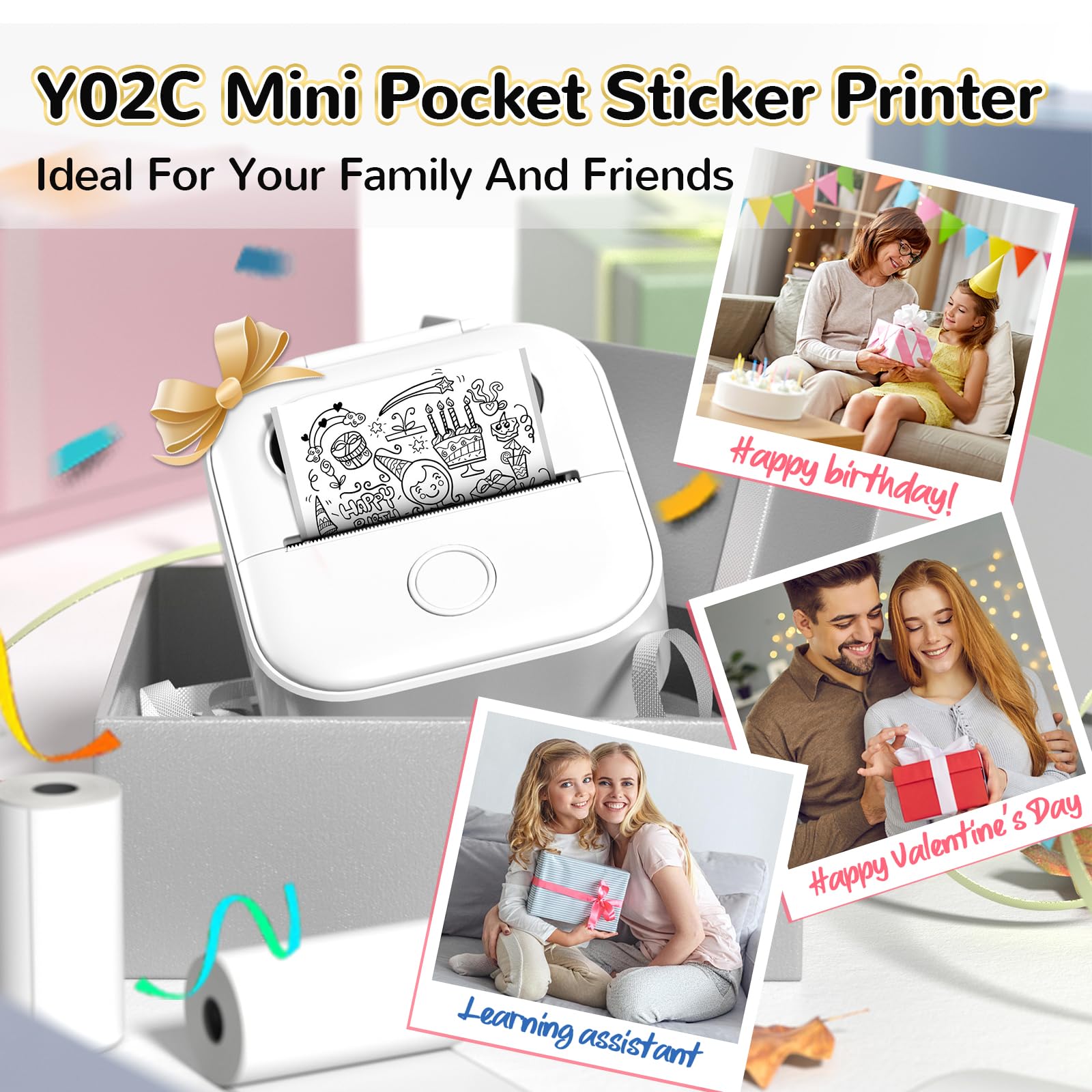 Foto 2 | Impresora De Pegatinas Phomemo Y02c Mini Pocket Bluetooth Thermal - Venta Internacional.