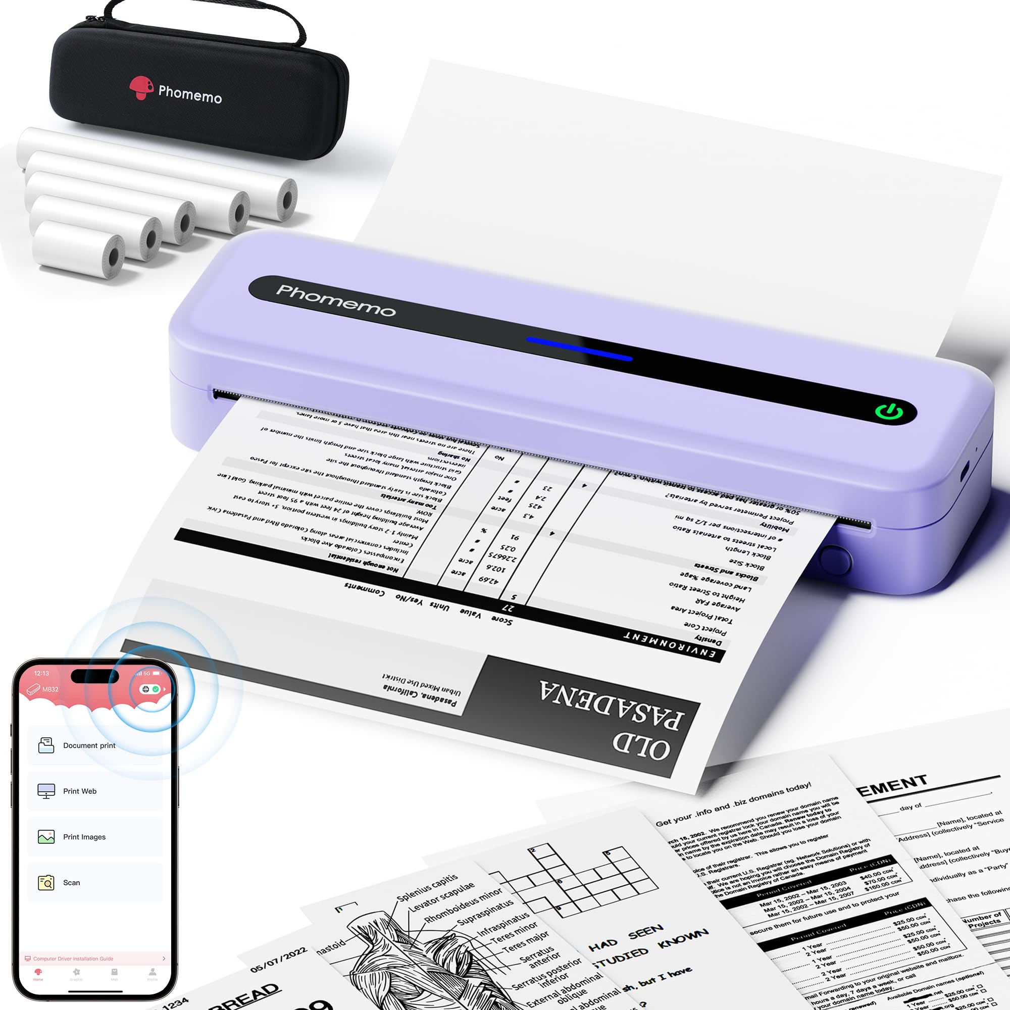 Impresora Portátil Phomemo M832 Bluetooth Thermal Con Funda - Venta Internacional.