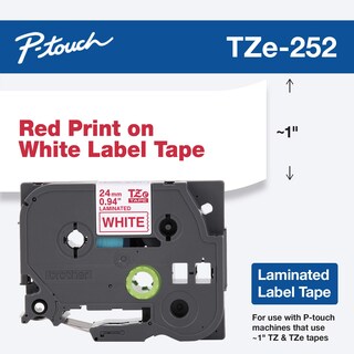 Foto 2 | Tape Brother P-touch Tze-252 Original De 24 Mm, Rojo Sobre Blanco - Venta Internacional.