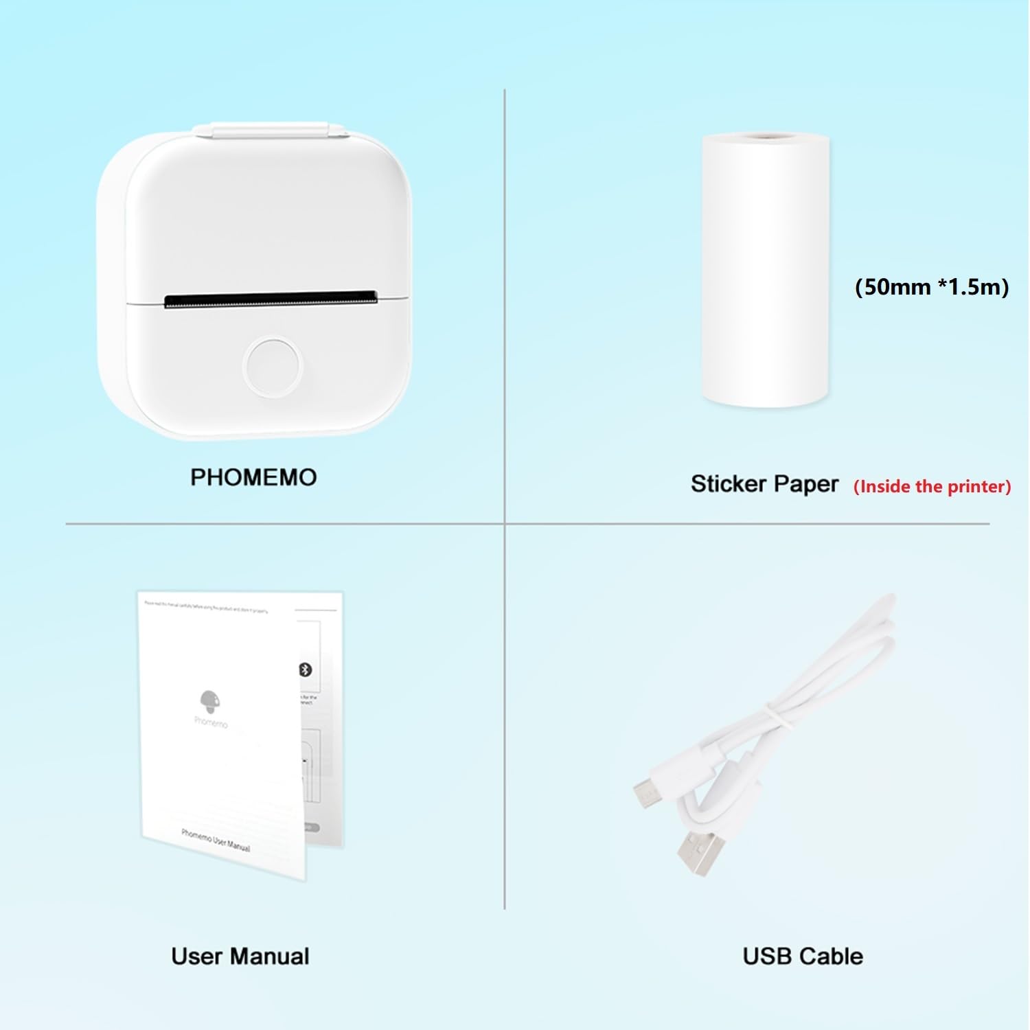 Foto 7 | Impresora De Bolsillo Phomemo T02 Sin Tinta Bluetooth Blanca - Venta Internacional.