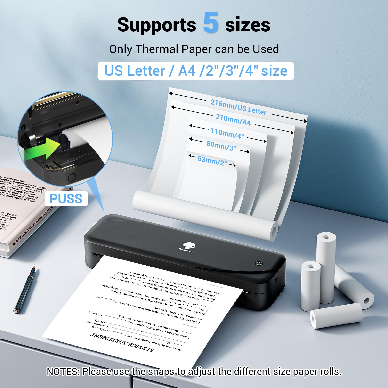Foto 5 | Impresora Portátil Phomemo M833 Upgrade Bluetooth Sin Tinta - Venta Internacional.