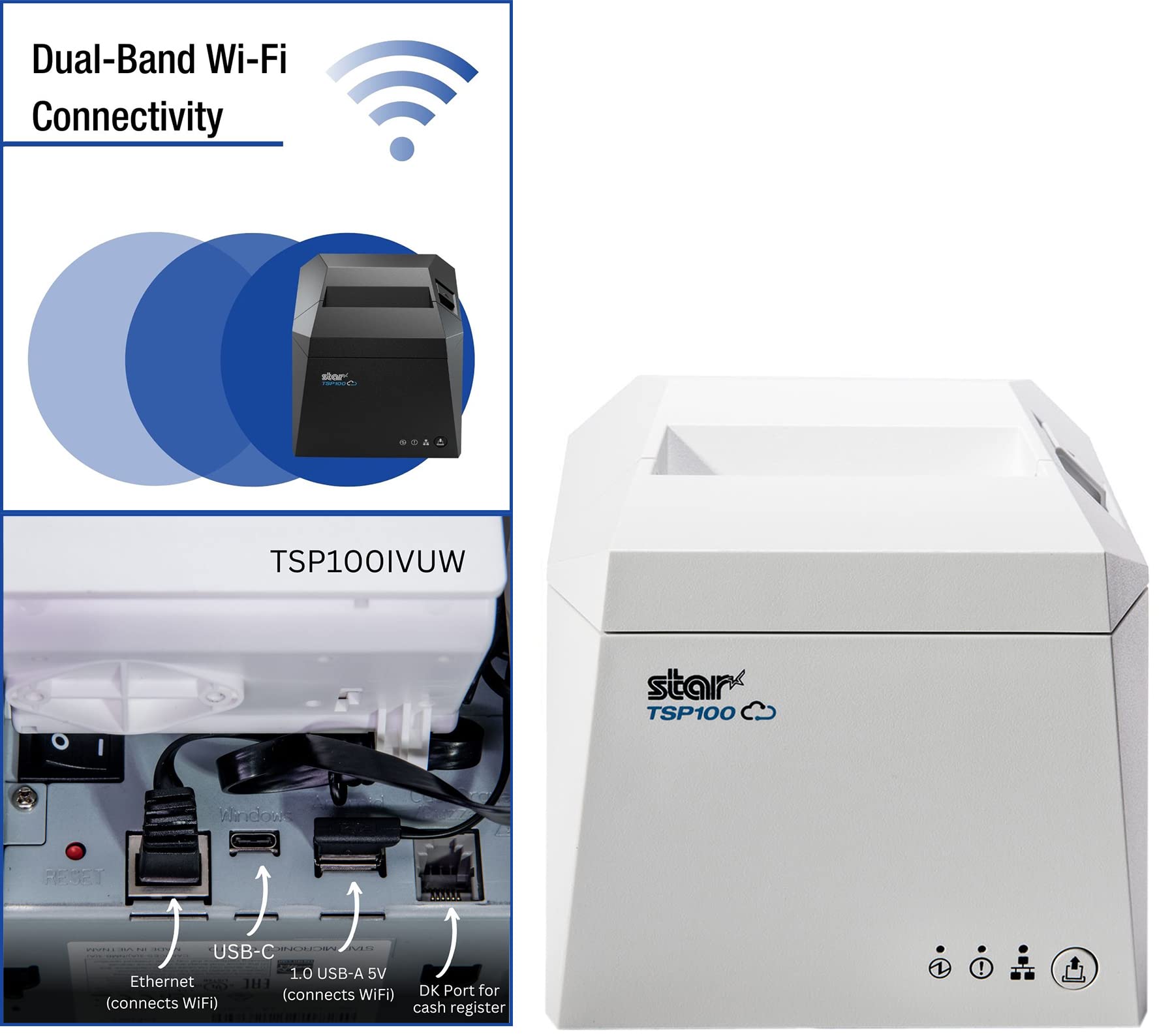 Foto 3 | Impresora Térmica De Recibos Star Micronics Tsp143ivuw Wi-fi - Venta Internacional.