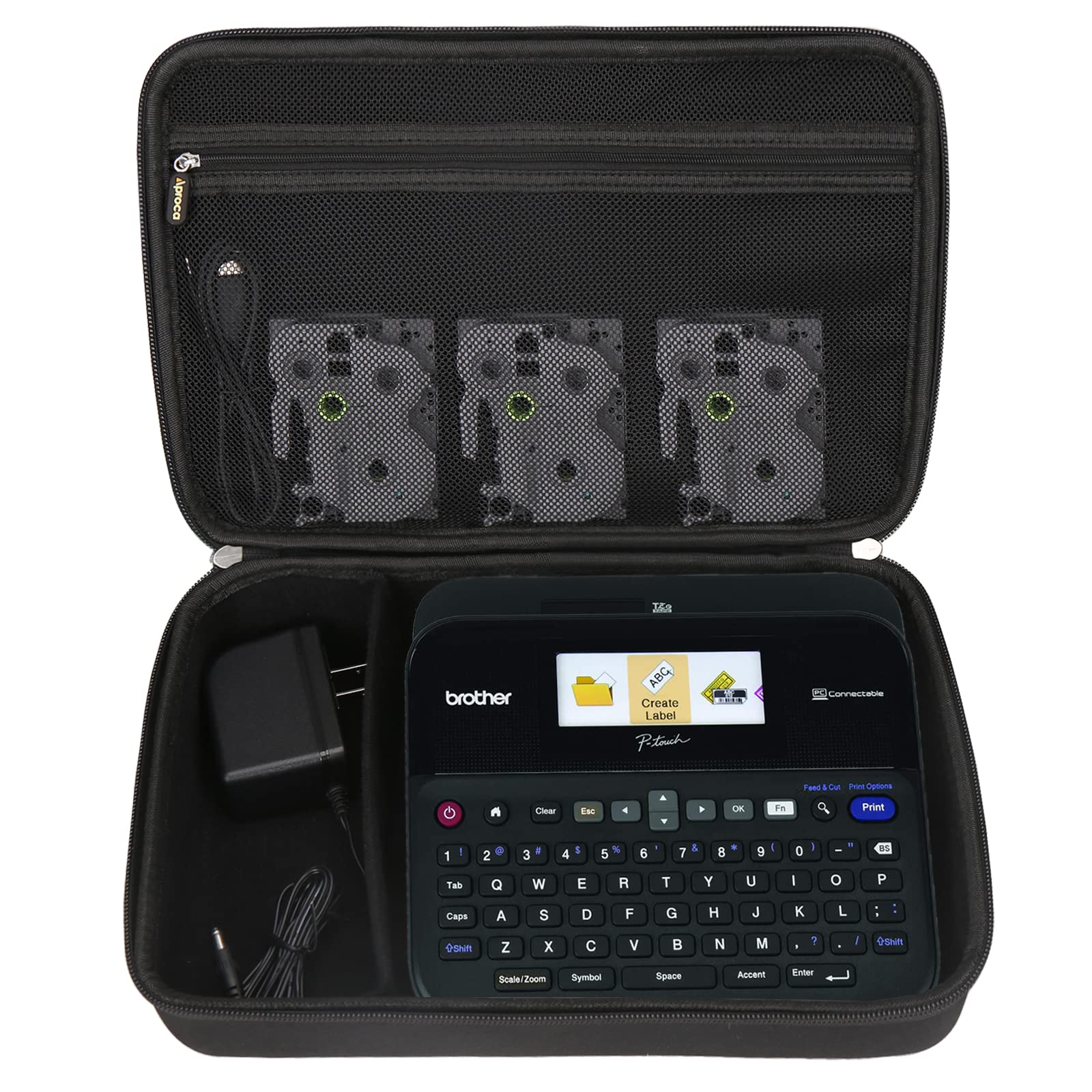 Foto 2 pulgar | Funda De Viaje Aproca Para Brother P-touch Ptd600 Negra - Venta Internacional.