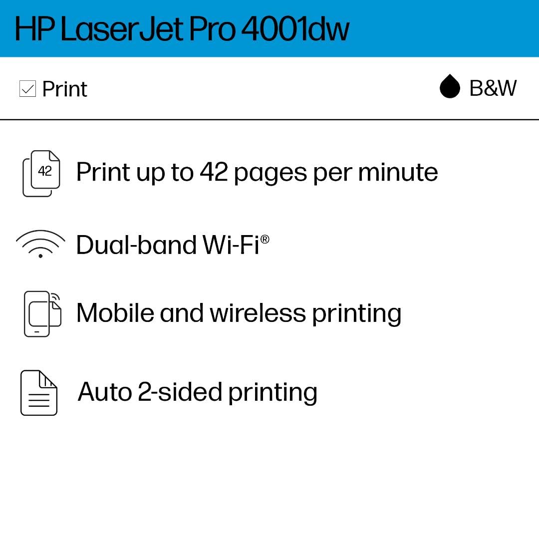 Foto 3 pulgar | Impresora Hp Laserjet Pro 4001dw Inalámbrica En Blanco Y Negro - Venta Internacional.