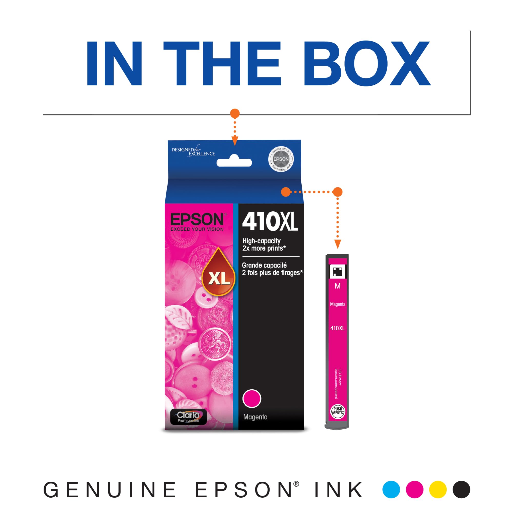 Foto 3 pulgar | Cartucho De Tinta Epson 410 Claria Premium High Capacity Magenta - Venta Internacional.