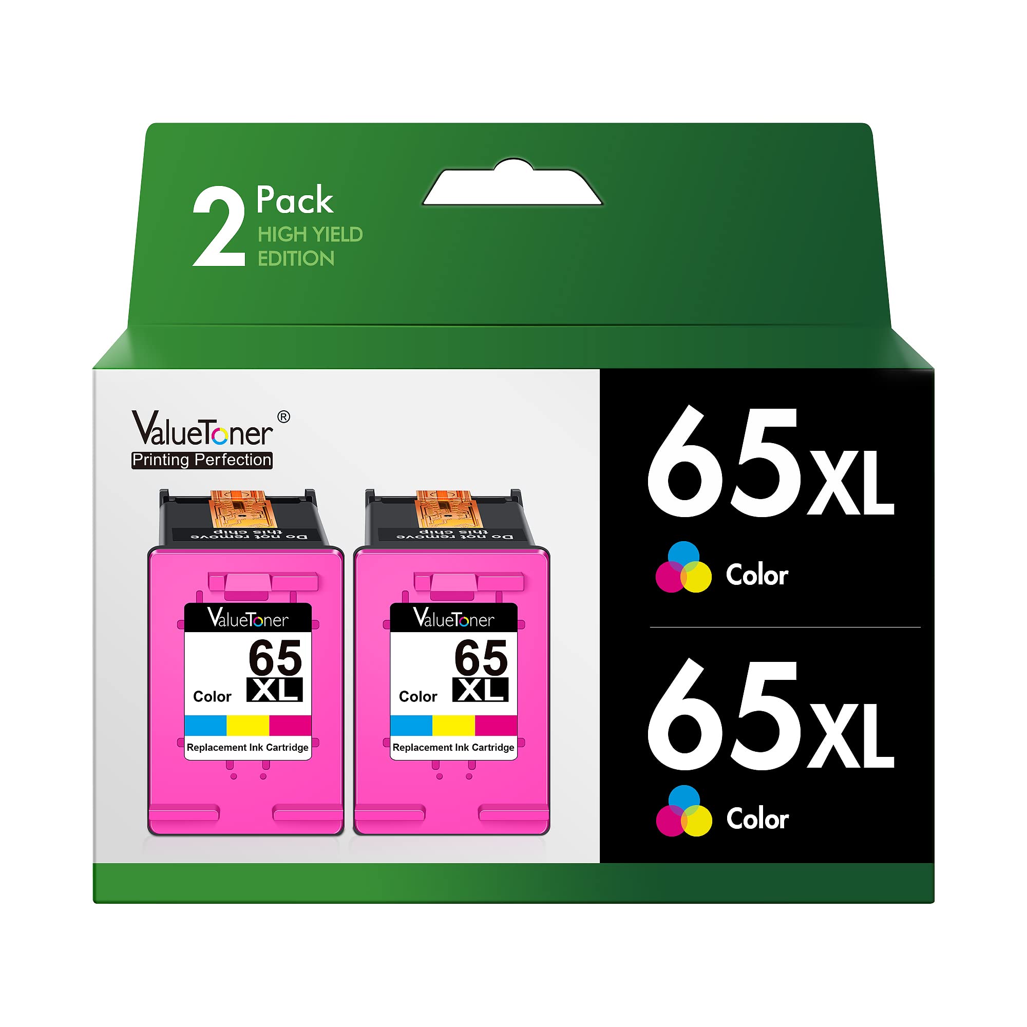 Foto 2 pulgar | Cartuchos De Tinta Valuetoner Remanufacturados Hp 65xl 65 Xl N9k04an - Venta Internacional.